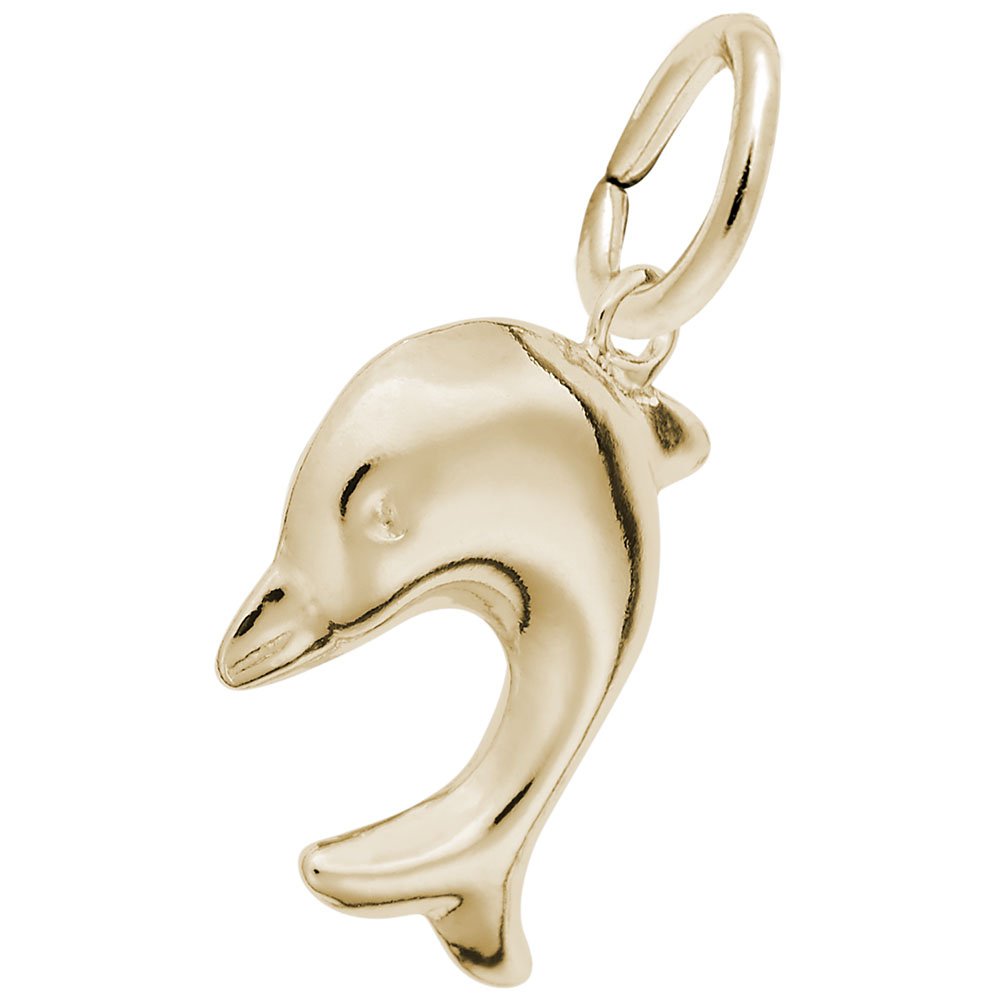 10K Yellow Gold Dolphin Charm Pendant - Elegant Jewelry for Bracelets & Necklaces - Perfect Gift for Beach Lovers & Ocean-Themed Occasions