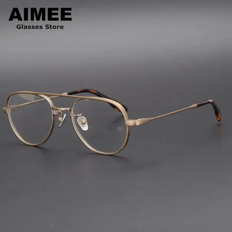 Stylish Aimee Unisex Full Rim Oval Double Bridge Titanium Eyeglasses Frame 9531 - Lightweight & Durable for Work, Reading & Everyday Wear