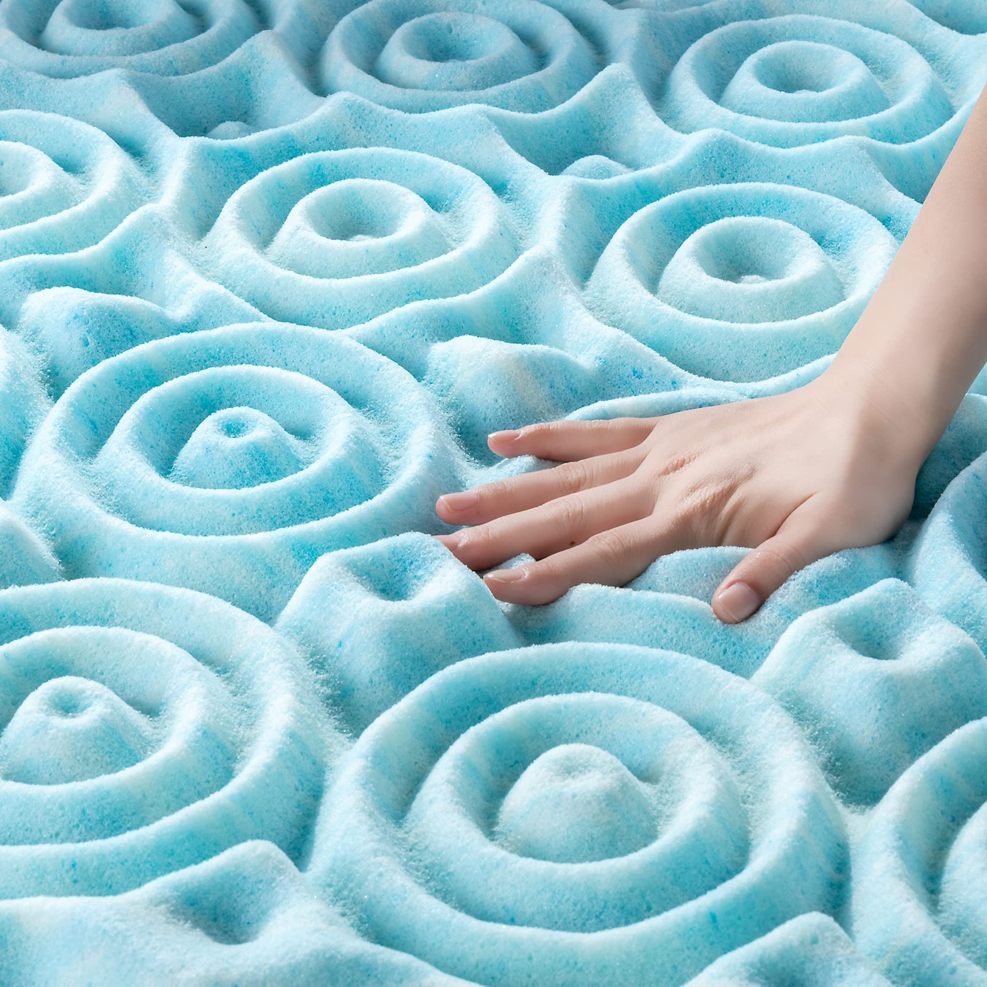 ZINUS 3 Inch Green Tea Cooling Gel Memory Foam Mattress Topper with Zoned Support - Twin Size for Hot Sleepers | Cooling Bed Topper for Summer Nights & Pressure Relief