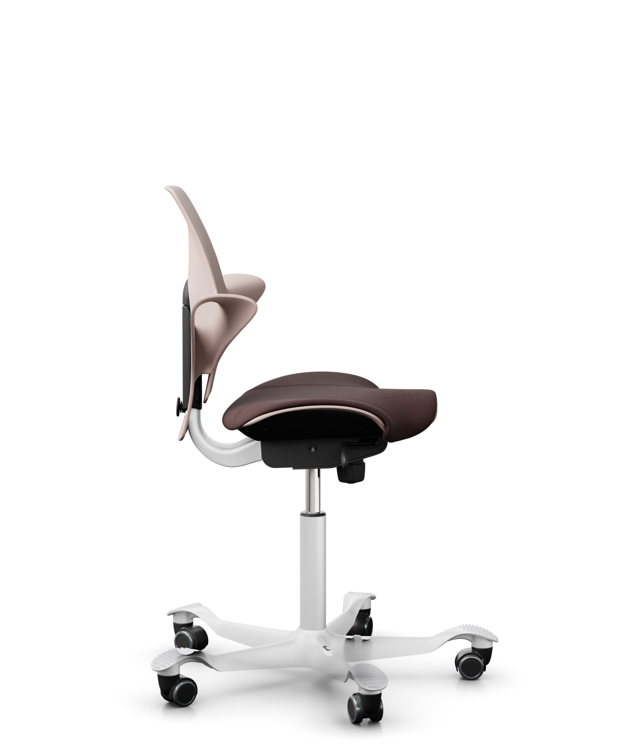 HÅG Capisco Puls 8020 Ergonomic Office Chair - Pink, White & Chestnut Colors for Home & Workspace Comfort