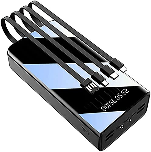 50000mAh Portable Charger Power Bank with USB-C, 7 Outputs & 4 Inputs - Fast Charging External Battery Pack with LED Flashlight & LCD Display - Compatible with iPhone 12/Pro Max/11, Samsung, iPad (Black) - Perfect for Travel, Camping & Emergency Power Backup