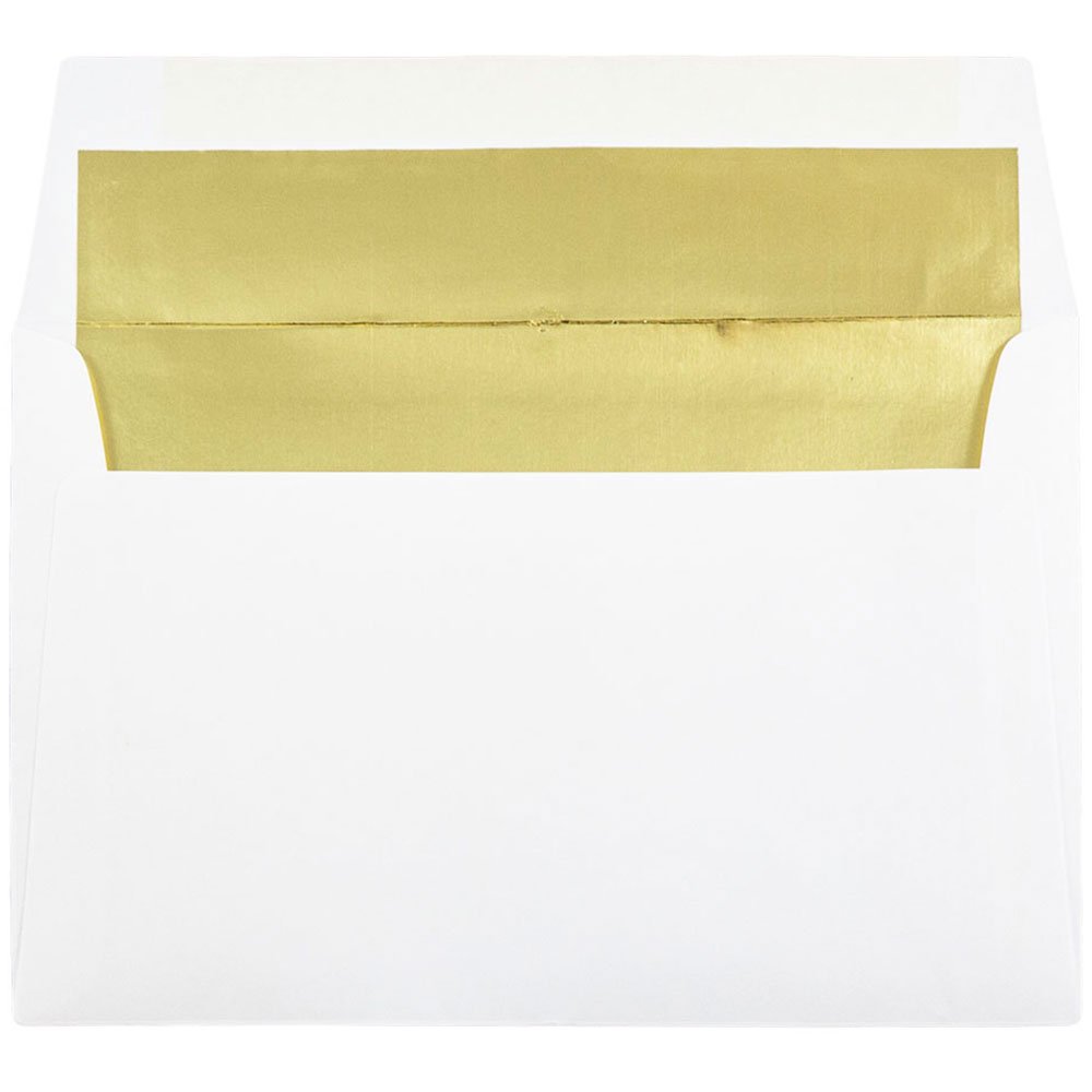 Gold Foil Lined Invitation Envelopes 5.75x8.75 - 25 Pack for Weddings & Events