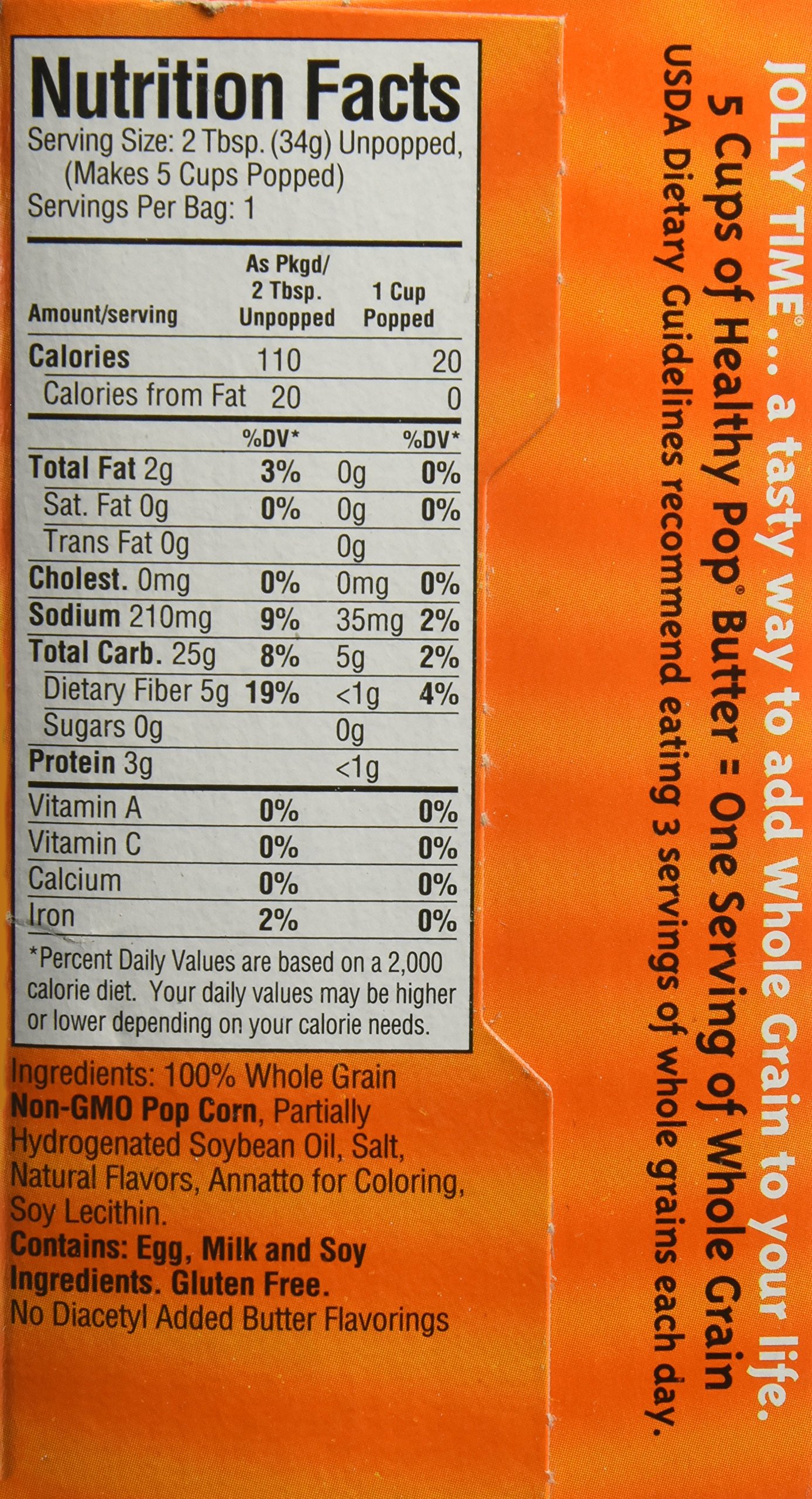 Healthy Jolly Time Microwave Popcorn with Butter - 100 Calories per Bag, 4-Pack - Perfect for Movie Nights, Snacking & Office Breaks