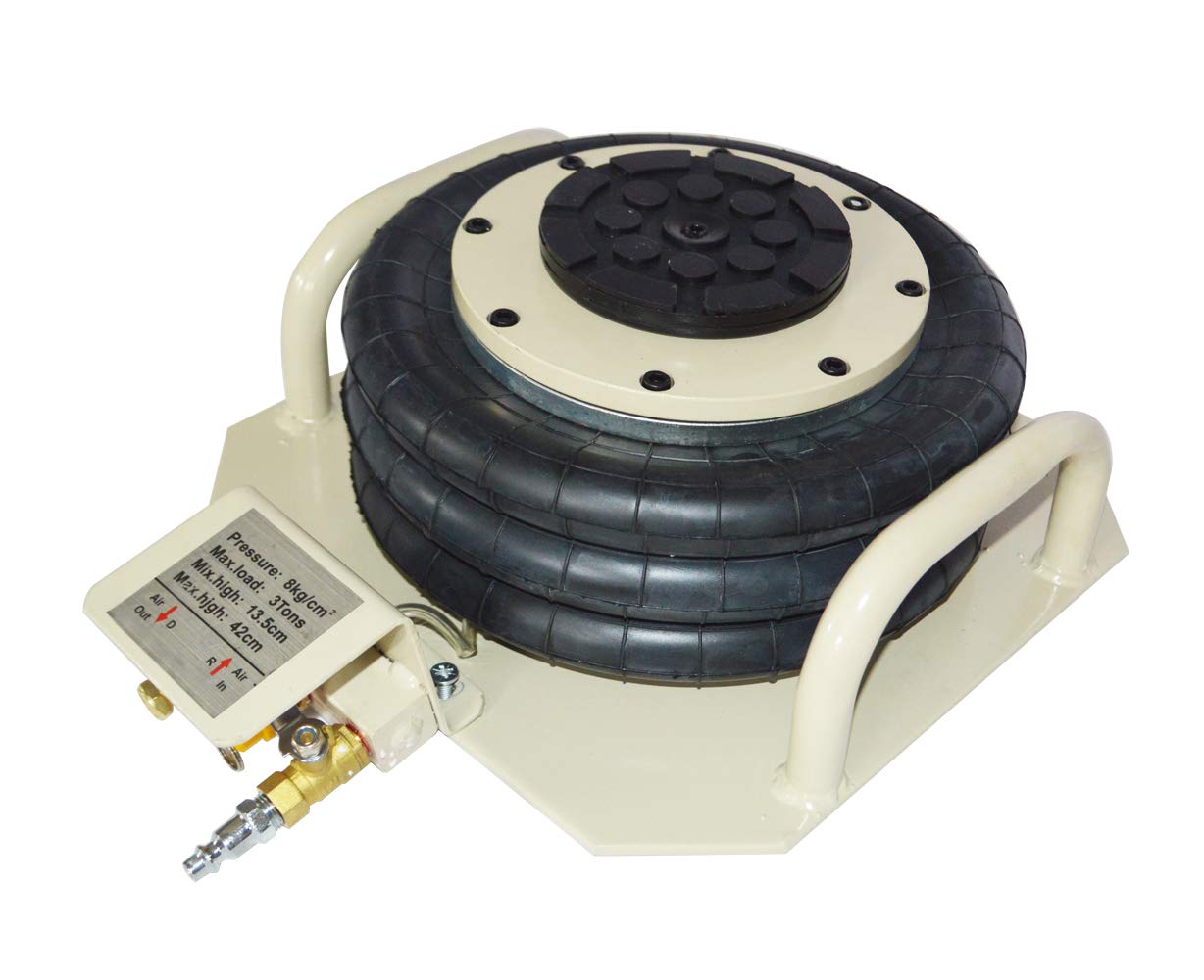 3 Ton Triple Bag Pneumatic Lift Car Jack - Heavy Duty Inflatable Bladder Jack with Short Handle for Auto Repair, Tire Change & Emergency Roadside Assistance (TECHTONGDA)