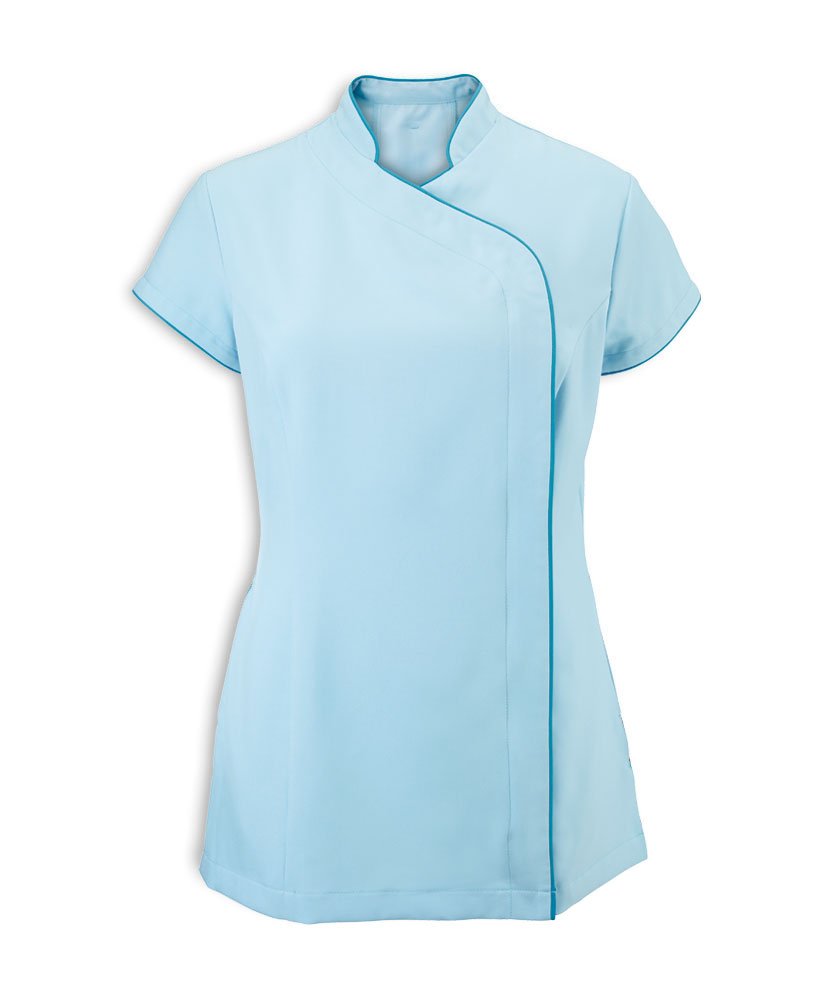 Alexandra Workwear Women's Easy Care Wrap Zip Beauty Tunic Top - Comfortable Office Wear & Professional Business Attire for Women