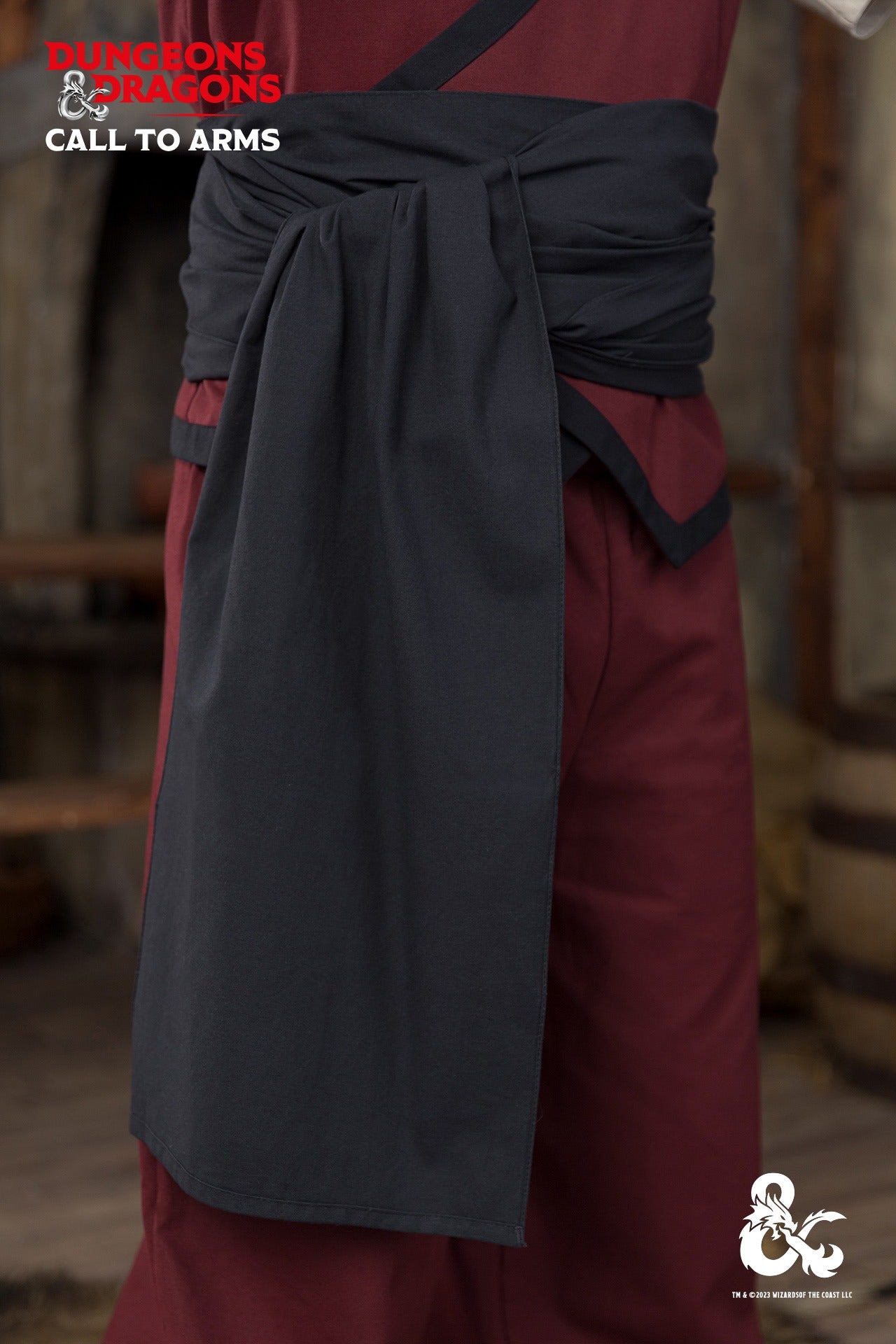Dungeons & Dragons Monk Belt - Black Leather Waist Belt for Cosplay, LARP & D&D Roleplaying - Perfect for Costumes, Fantasy Events & Medieval Reenactments
