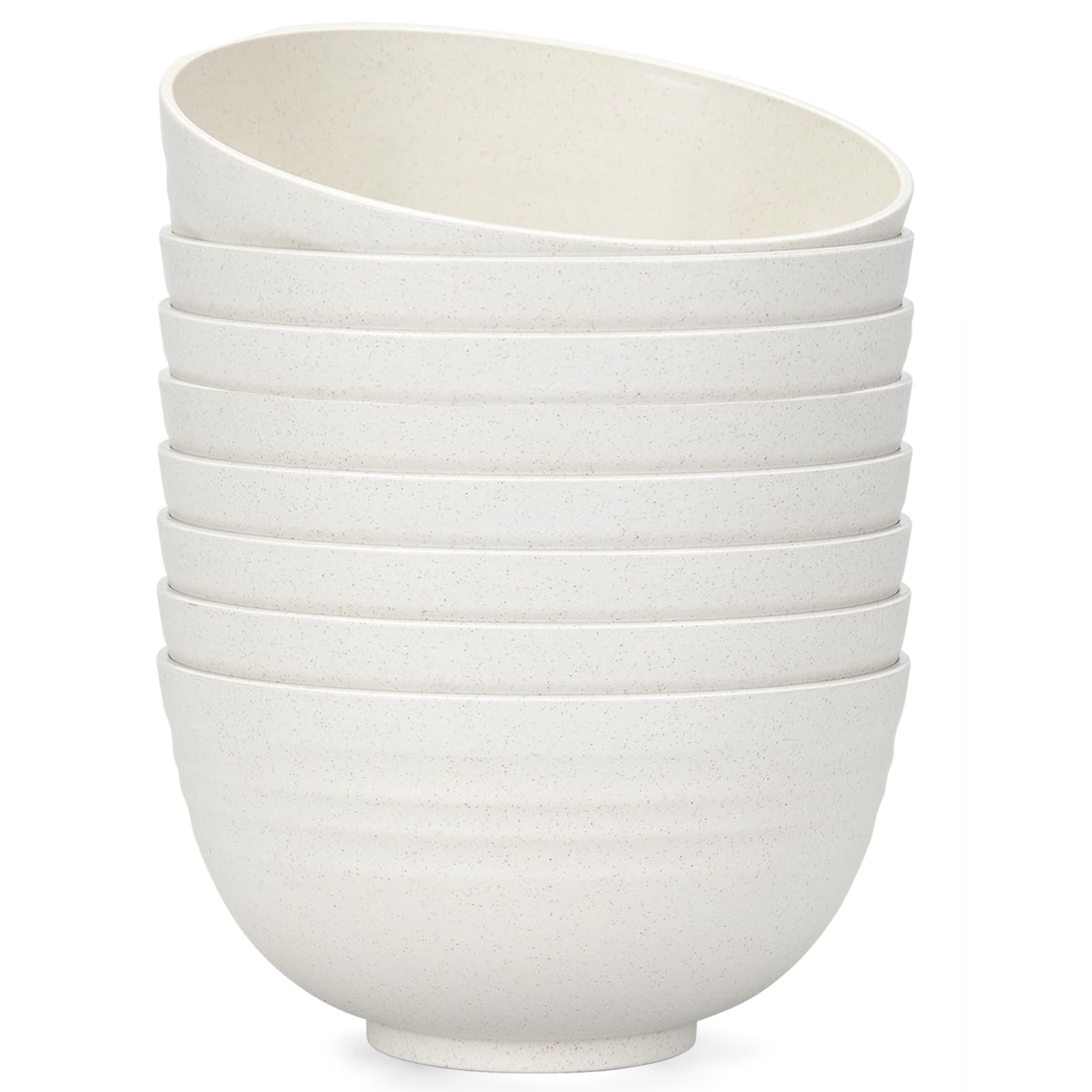 34oz Unbreakable Wheat Straw Fiber Cereal Bowls Set of 8 - BPA Free, Microwave & Dishwasher Safe, Lightweight Eco-Friendly Kitchen Bowls for Cereal, Salad, Soup, Snacks - Perfect for Family Meals, Picnics, and Office Lunches