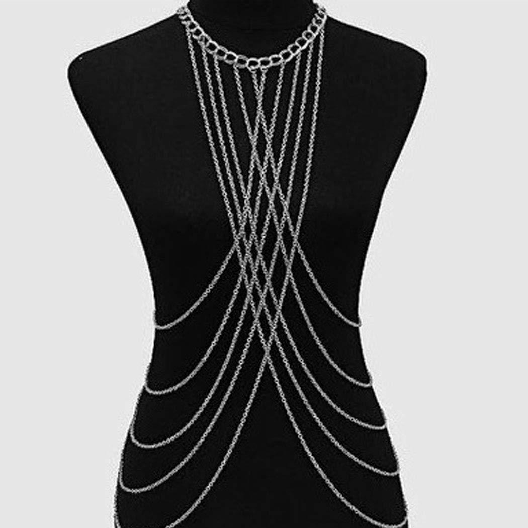 Sexy Women's Body Chain Jewelry - Bounzhi Harness Bra Crossover Bikini Necklace for Parties, Beach & Romantic Occasions