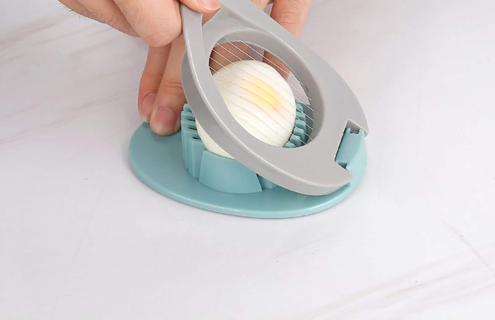 Ortarco Stainless Steel Egg Slicer & Strawberry Cutter - Perfect for Boiled Eggs, Fruits, Salads & Meal Prep (Green)