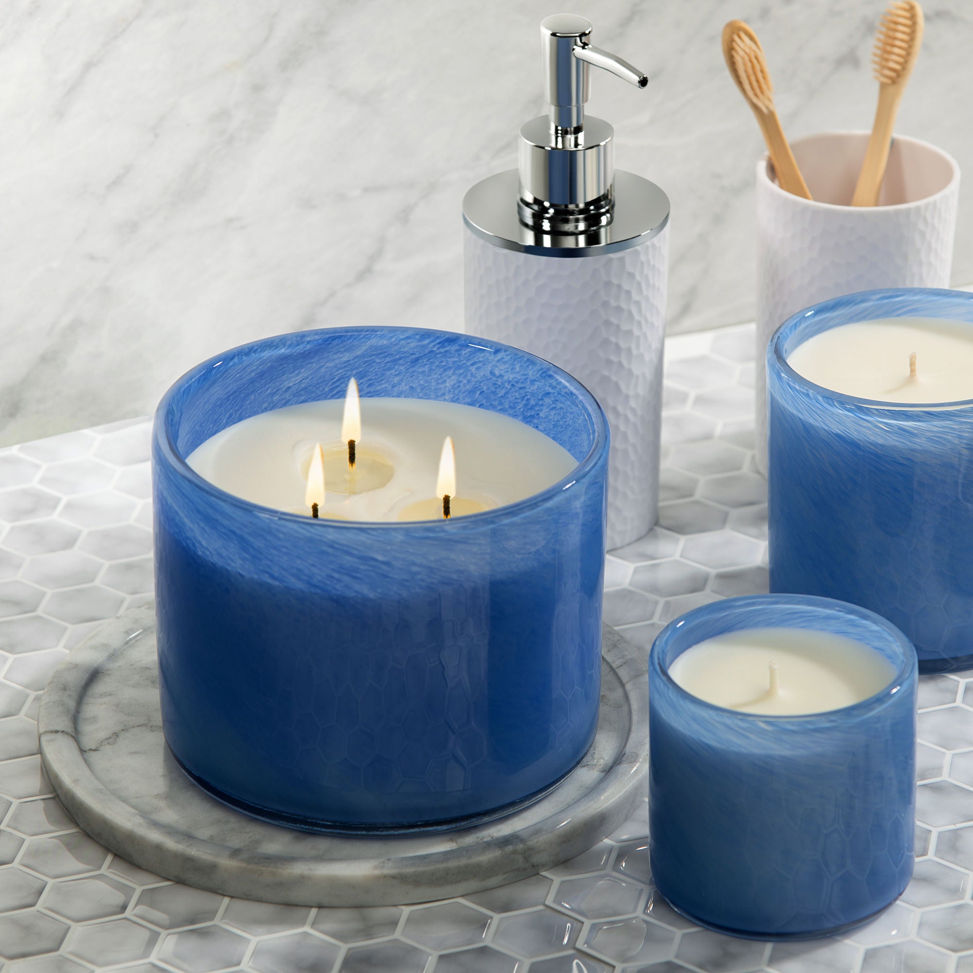 Bluemercury Spa Classic Candle - Aromatherapy Scented Candle for Relaxation & Stress Relief - Perfect for Home Spa, Bathroom, Bedroom & Meditation