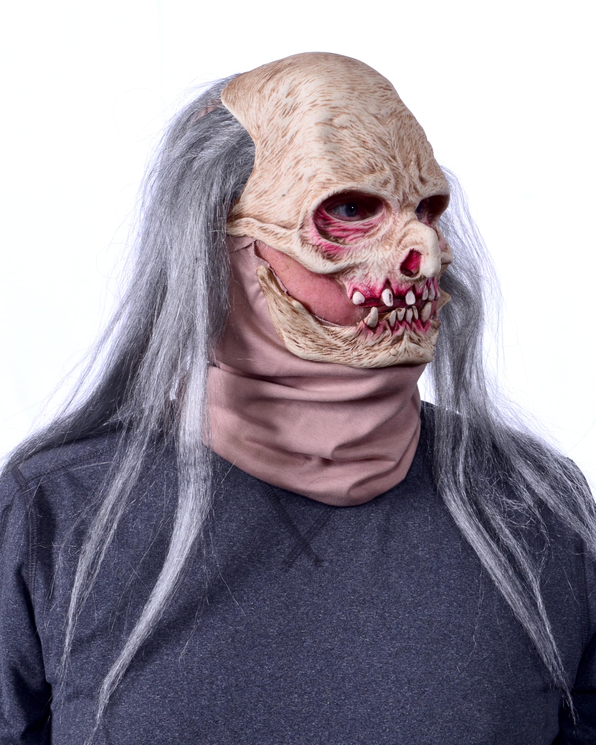 Grave Digger Moving Mouth Mask - Scary Halloween Costume Accessory for Cosplay, Horror Parties & Haunted Houses
