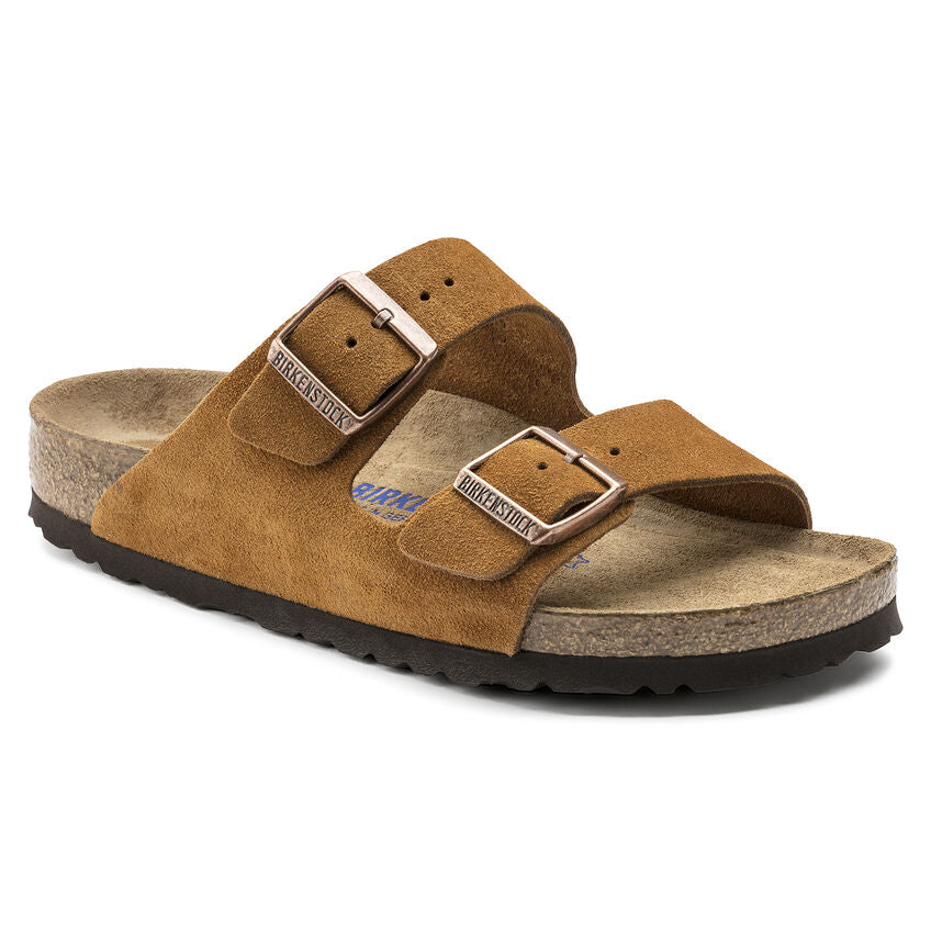 Birkenstock Arizona Suede Soft Footbed Sandals for Women - Comfortable Mink Leather Slides with Arch Support | Perfect for Casual Wear, Beach, and Summer Outfits