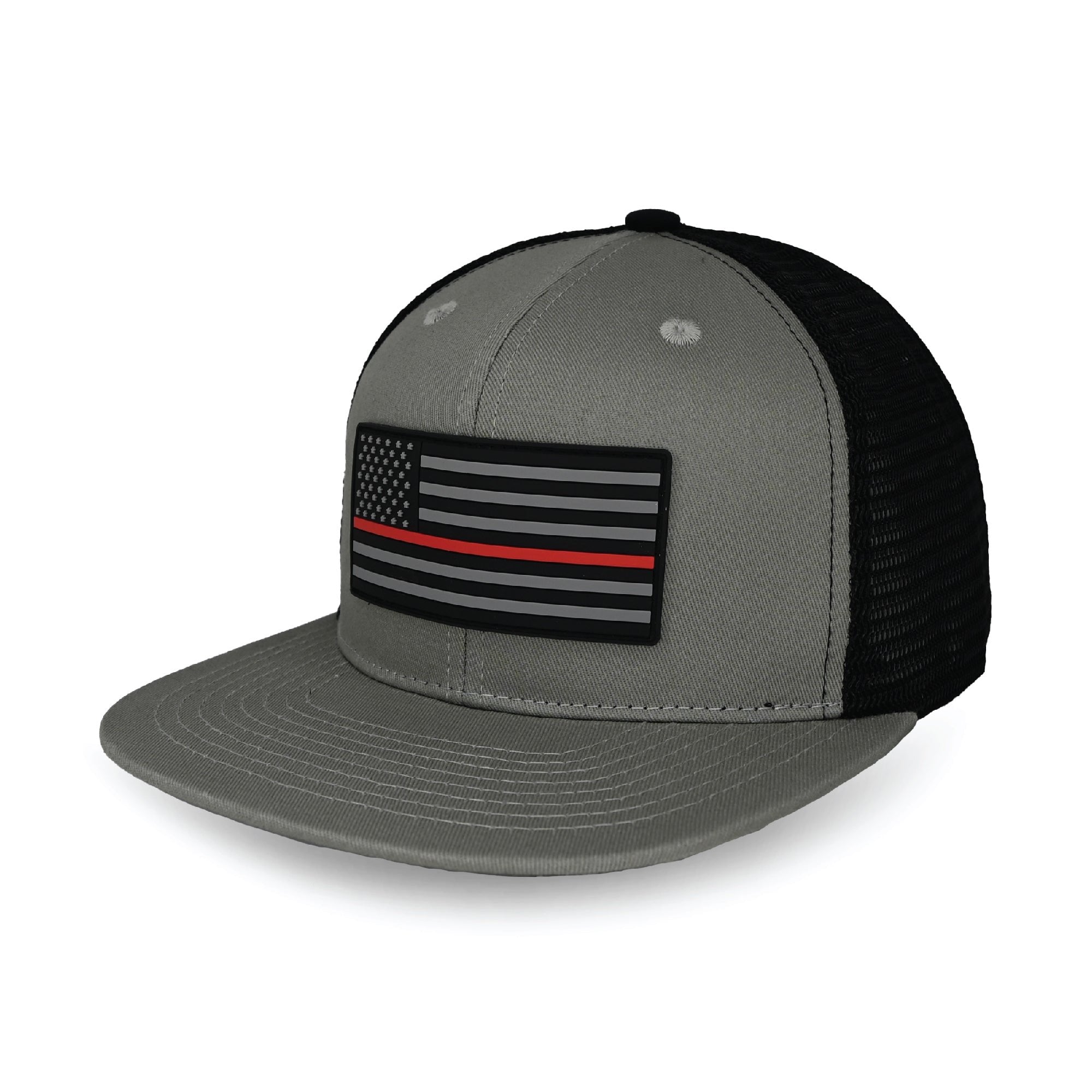 Tactical Thin Red Line USA Flag Trucker Hat - Patriotic Baseball Cap for Firefighters, Military & First Responders - Perfect for Outdoor, Work & Casual Wear