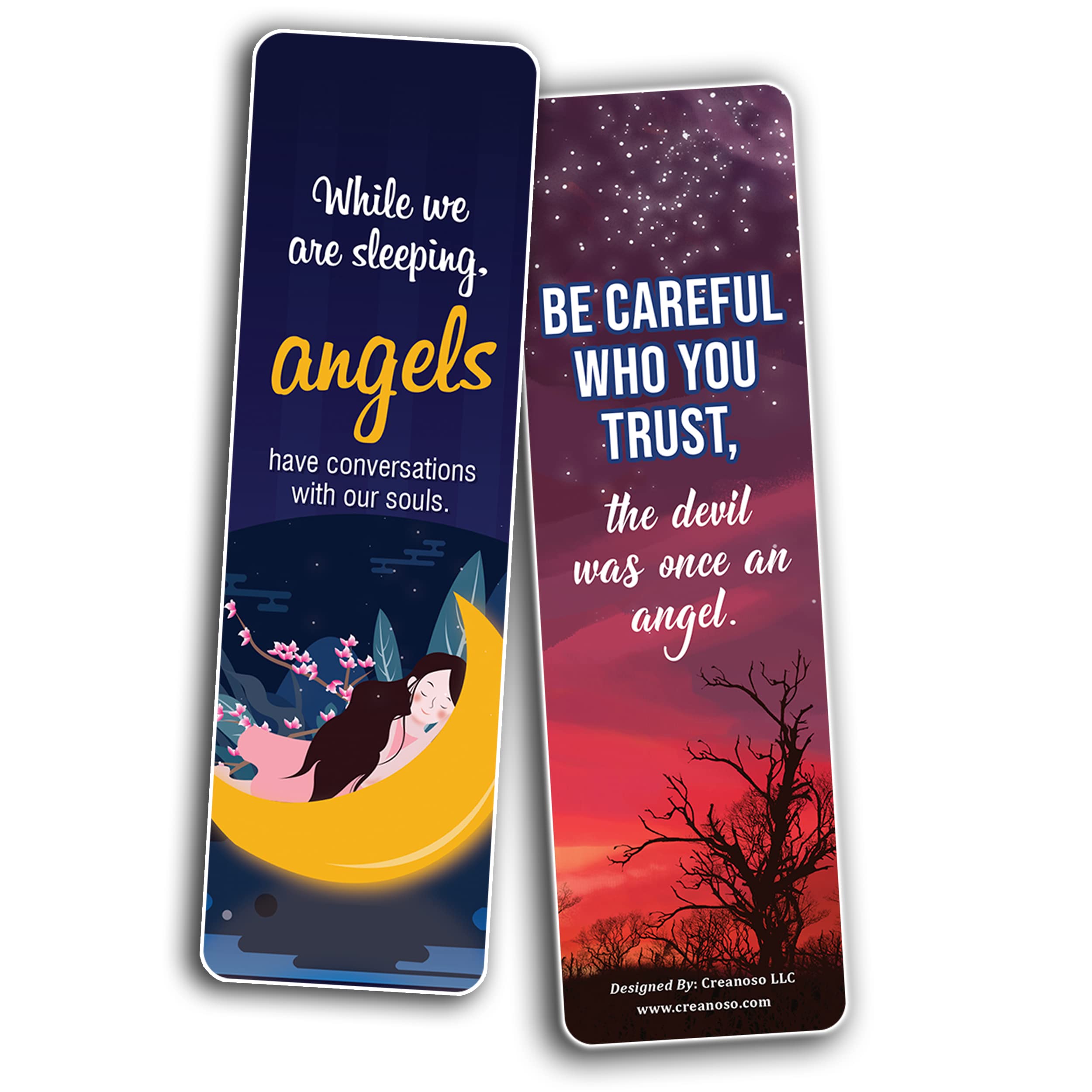 Inspirational Angel Quotes Bookmarks (12-Pack) – Motivational Bookmark Cards for Adults & Teens – Perfect Gift for Readers & Book Lovers – Great for Bible Study, Journaling & Daily Encouragement