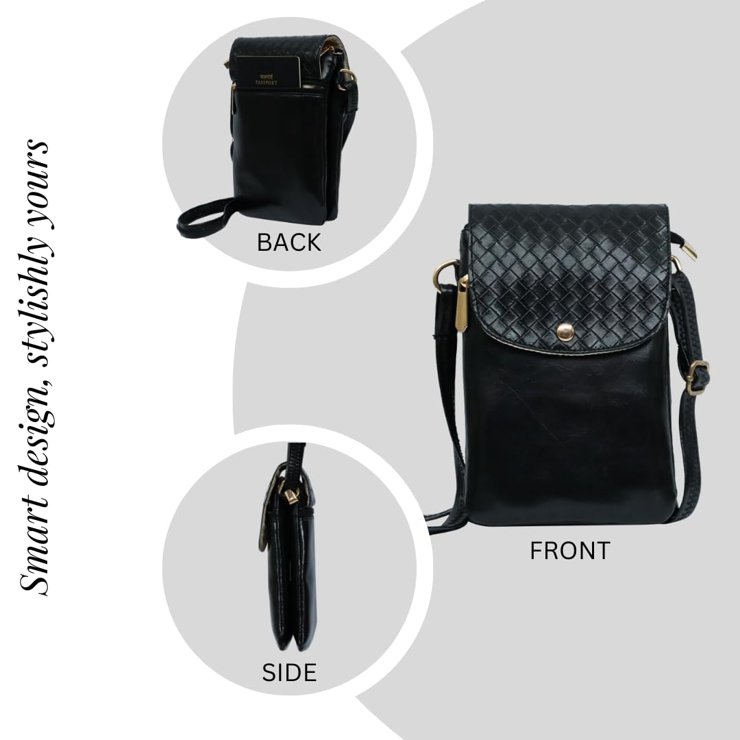 Stylish Vegan Leather Crossbody Sling Bag for Women & Girls | Adjustable Strap Small Purse for Phone & Essentials | Perfect for Travel, Shopping & Everyday Use