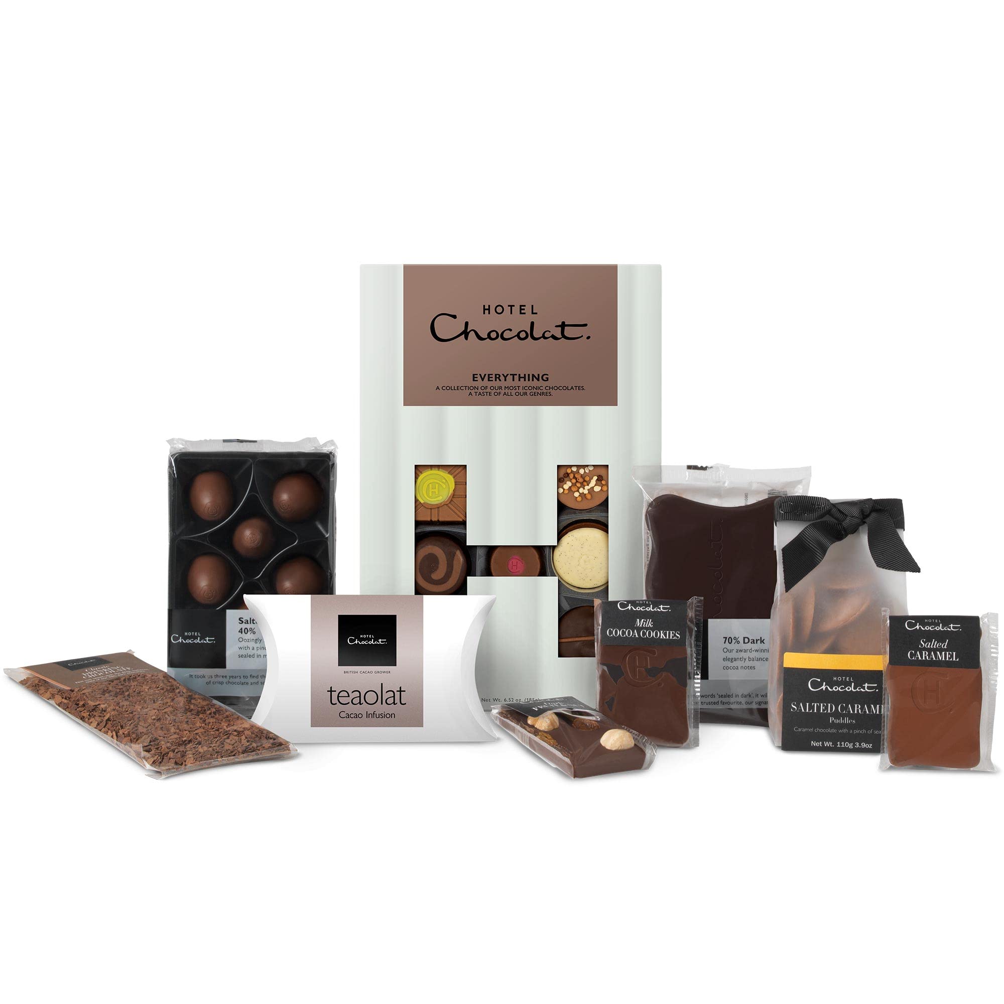 Luxury Hotel Chocolat Large Chocolate Gift Hamper 578g - Premium Milk, Dark & White Chocolate Assortment - Elegant Ribbon-Tied Present for Holidays, Birthdays & Corporate Gifting