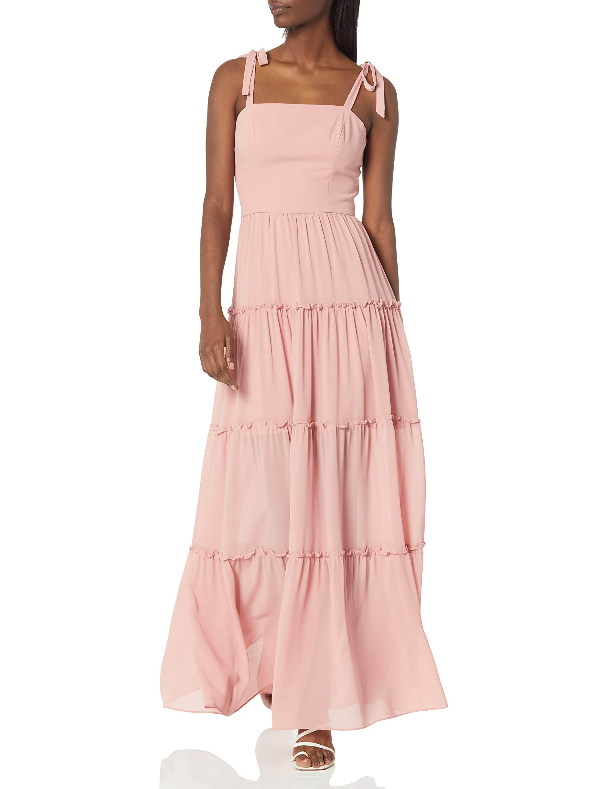 Dress the Population Women's Adonia Fit and Flare Maxi Dress - Elegant Long Formal Gown for Weddings, Parties & Special Occasions