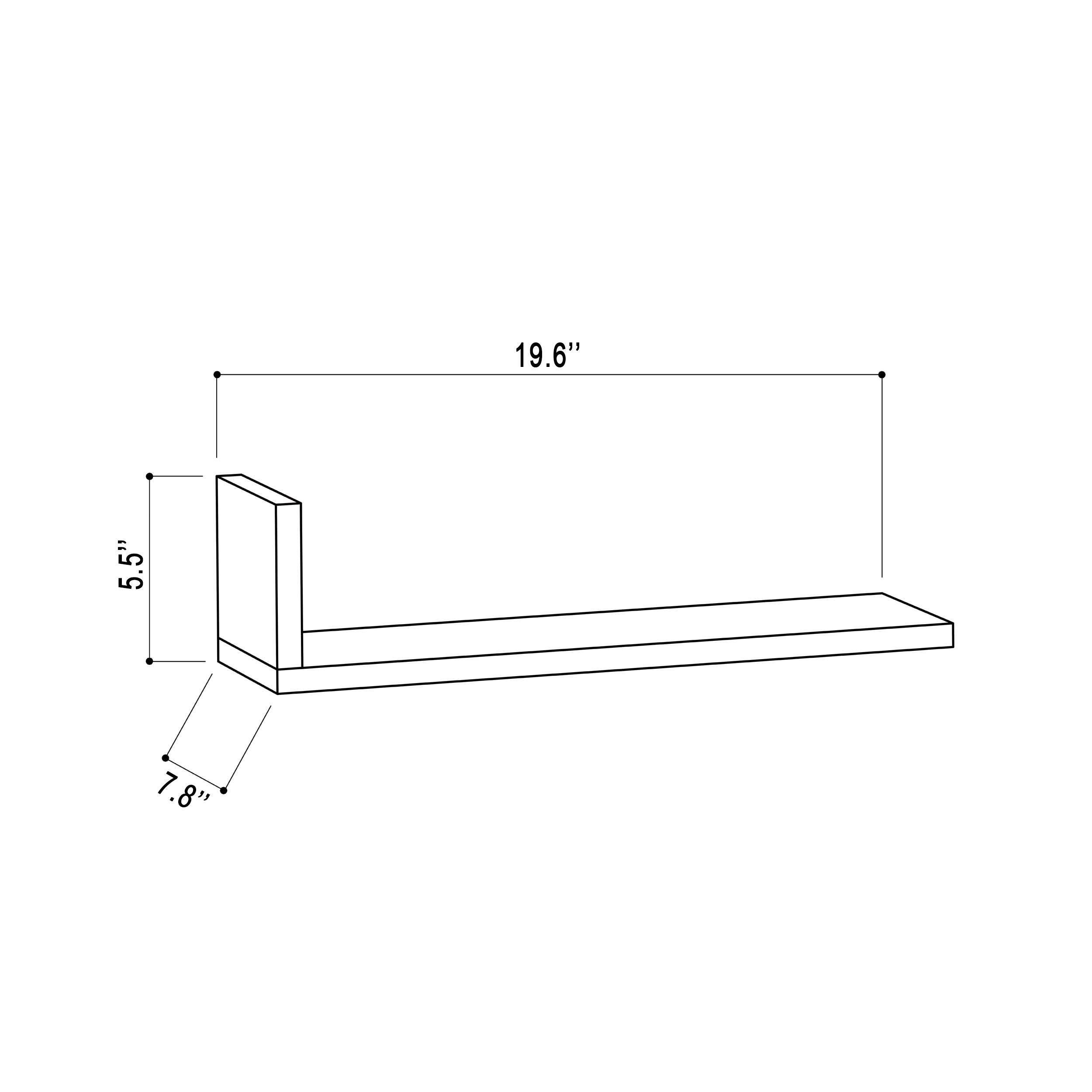 Modern Petrol Blue Wall Shelf - 6.3x19.69x7.87 Inches - Home Storage for Bathroom & Living Room