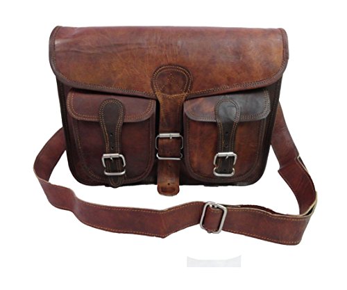 Vintage Leather Messenger Bag 15x11 - Crossbody Satchel for Laptop & MacBook - Perfect for Work, Travel & College