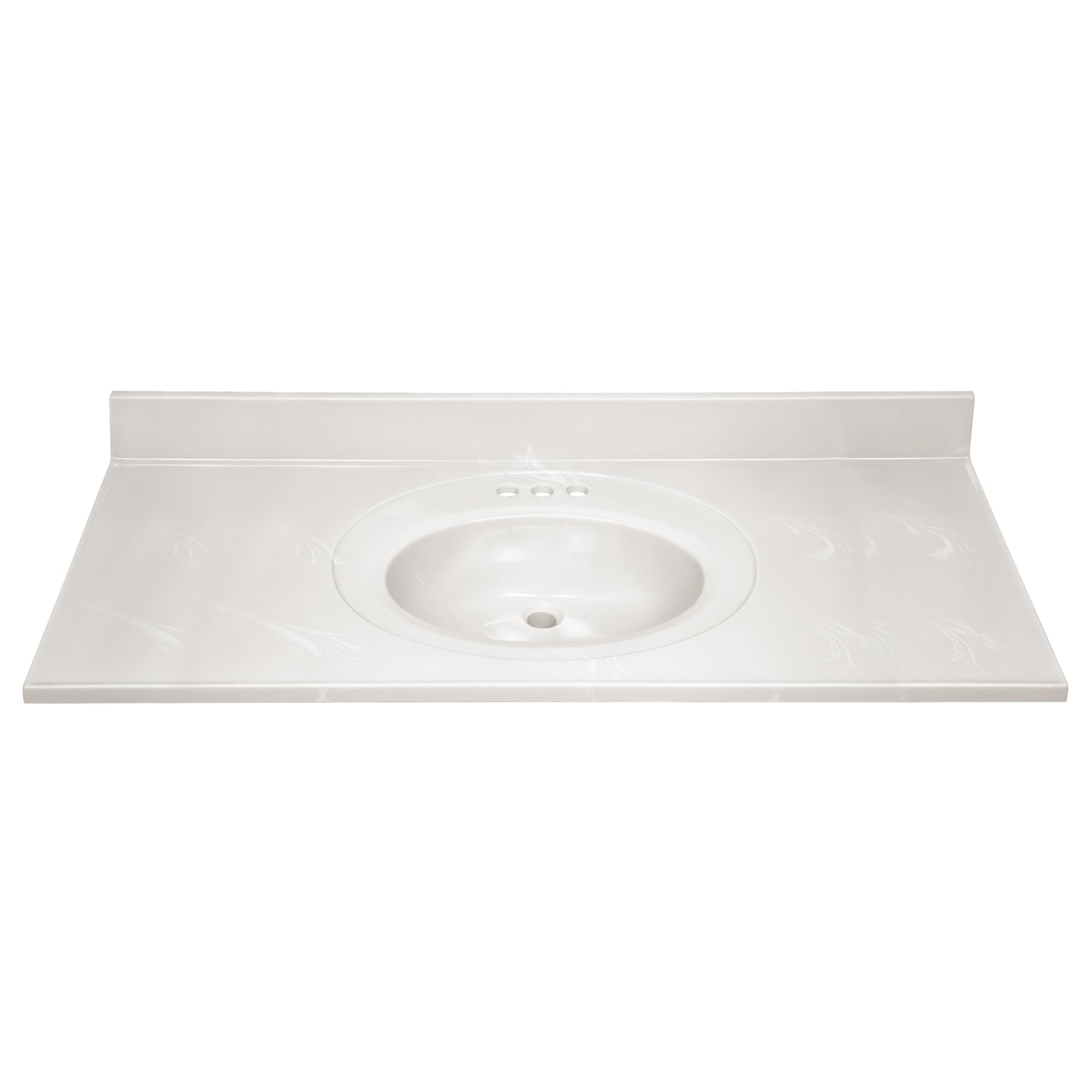 49-Inch Cultured Marble Bathroom Vanity Top with Backsplash - Ivory Swirl Design - Durable & Water-Resistant - Perfect for Modern Home Renovation & Bathroom Upgrade - Design House 586347