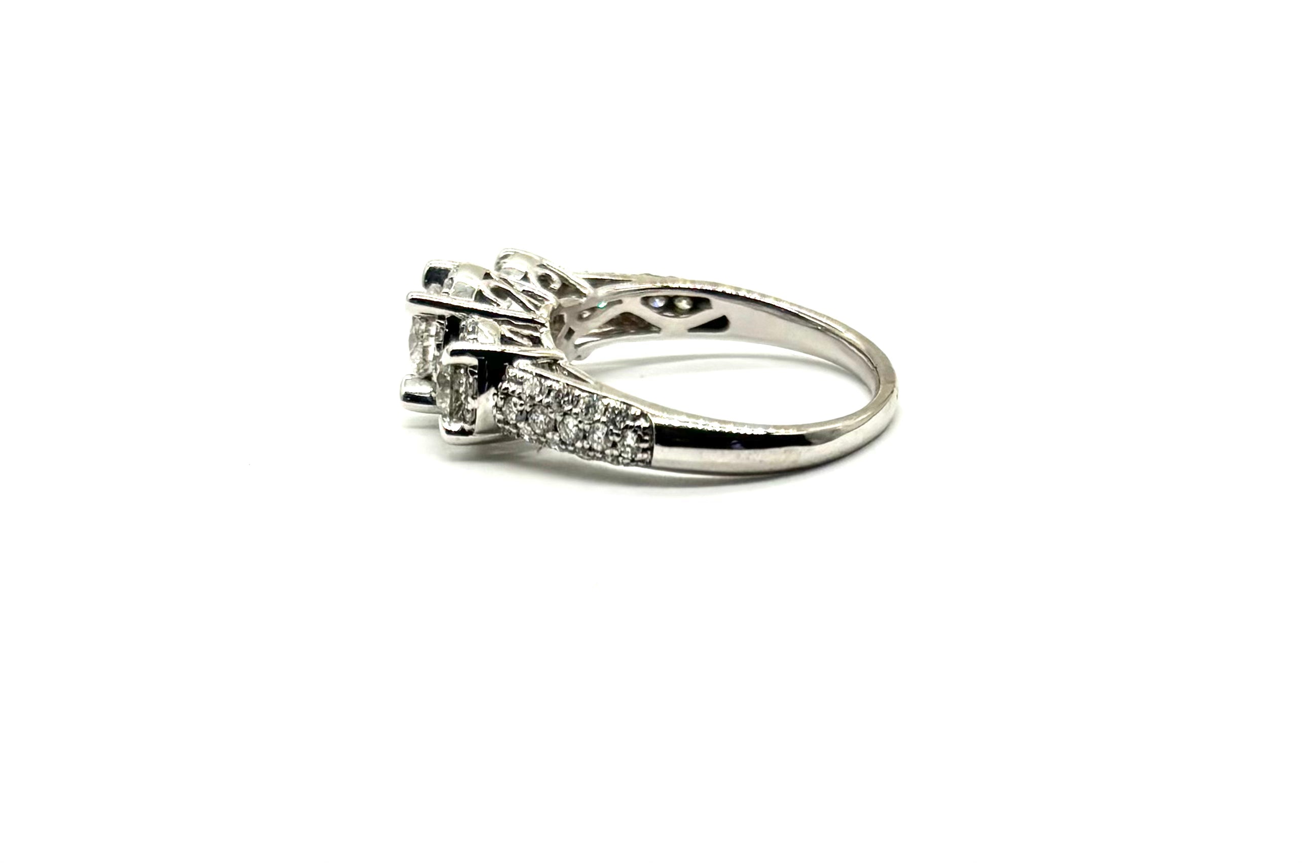 14K White Gold Triple Halo Diamond Ring for Women - Elegant Engagement, Wedding, Anniversary Gift - Perfect for Proposals, Bridal Jewelry & Special Occasions