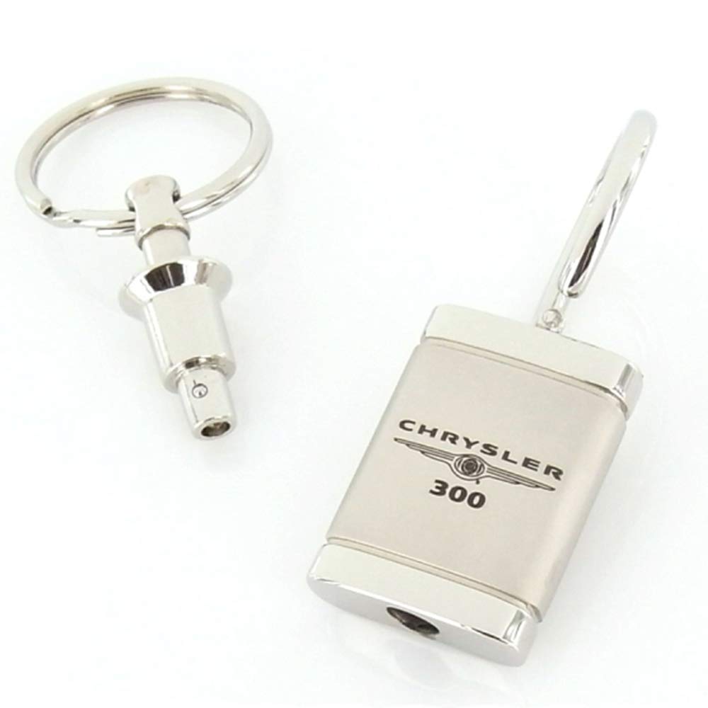 Premium Gold Satin Valet Keychain for Chrysler 300 - Chrome Finish | Luxury Car Accessory for Valet Parking & Key Organization