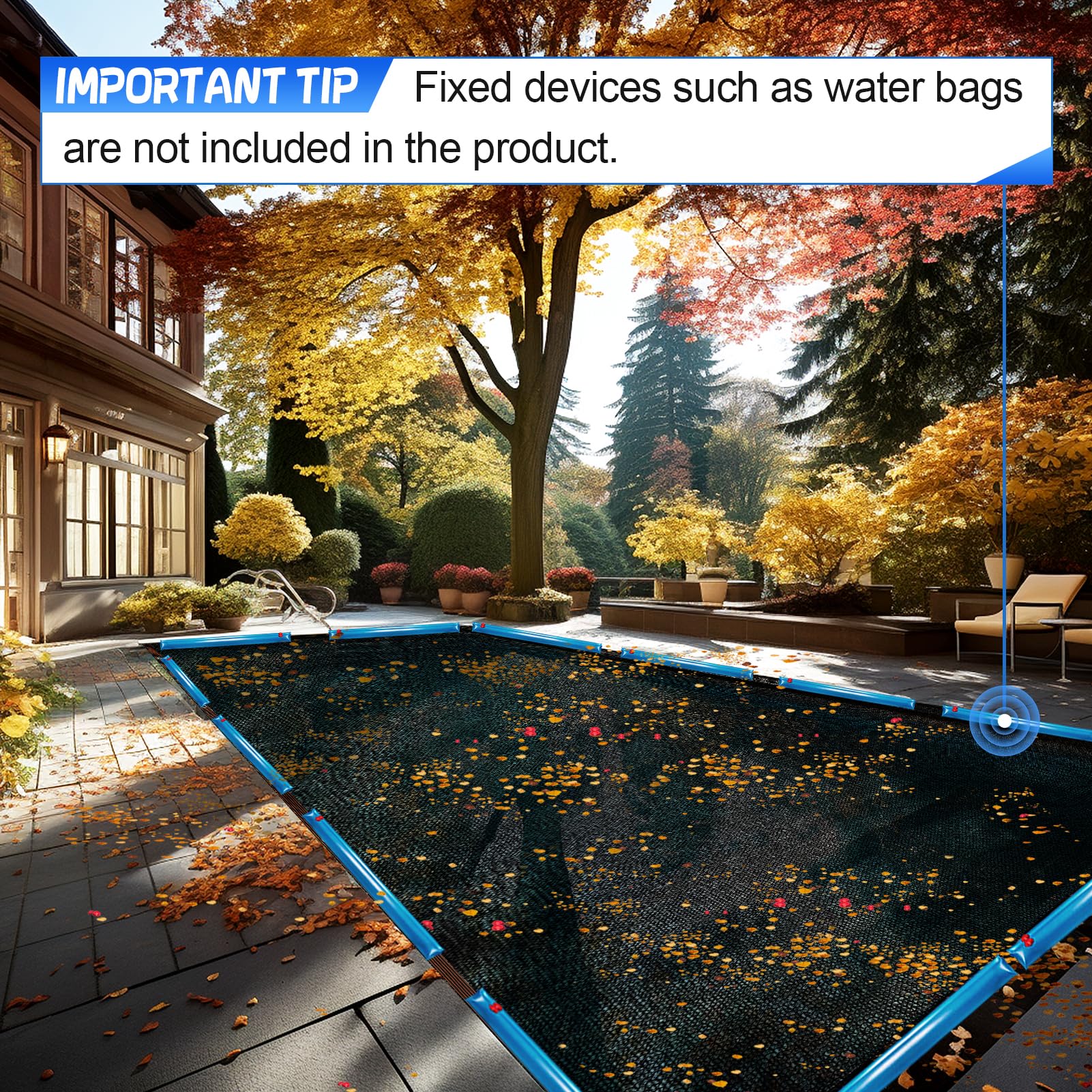 **Heavy Duty Rectangle Pool Leaf Net Cover - Reinforced Grommets & Fine Mesh for 18x36ft Inground/Above Ground Pools - Sun Protection & Debris Catcher for Backyard, Garden, and Swimming Pool Maintenance**