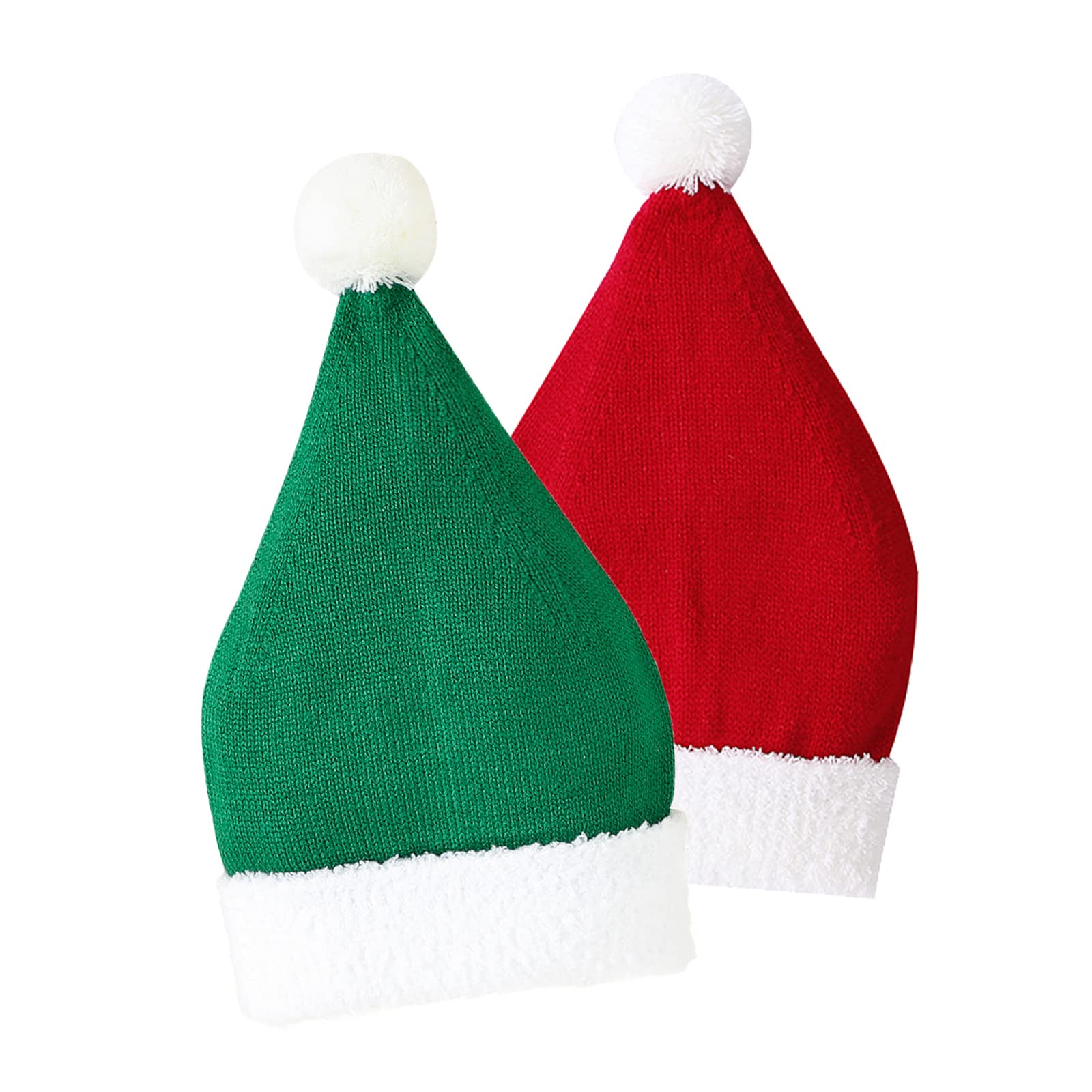 LAWKUL My First Christmas Santa Hat - Red Knit Beanie with Pom Pom for Toddler & Baby - Perfect for Holiday Photos, Christmas Parties & Newborn Gifts
