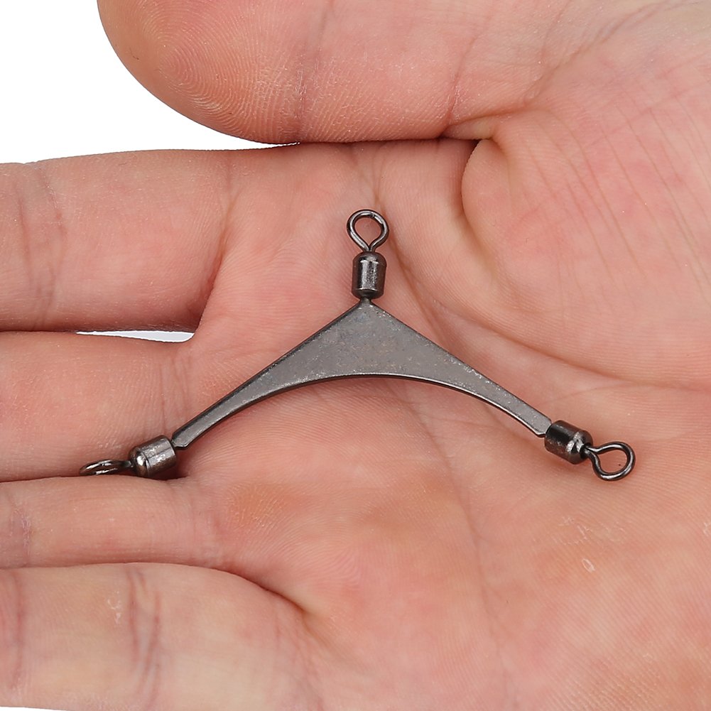 Premium ZJchao Triple Swivels Fishing Connectors - 3-Way Fishing Swivel Rings (10pcs) for Saltwater & Freshwater Fishing - Ideal for Lure Rigging, Trolling & Bait Fishing