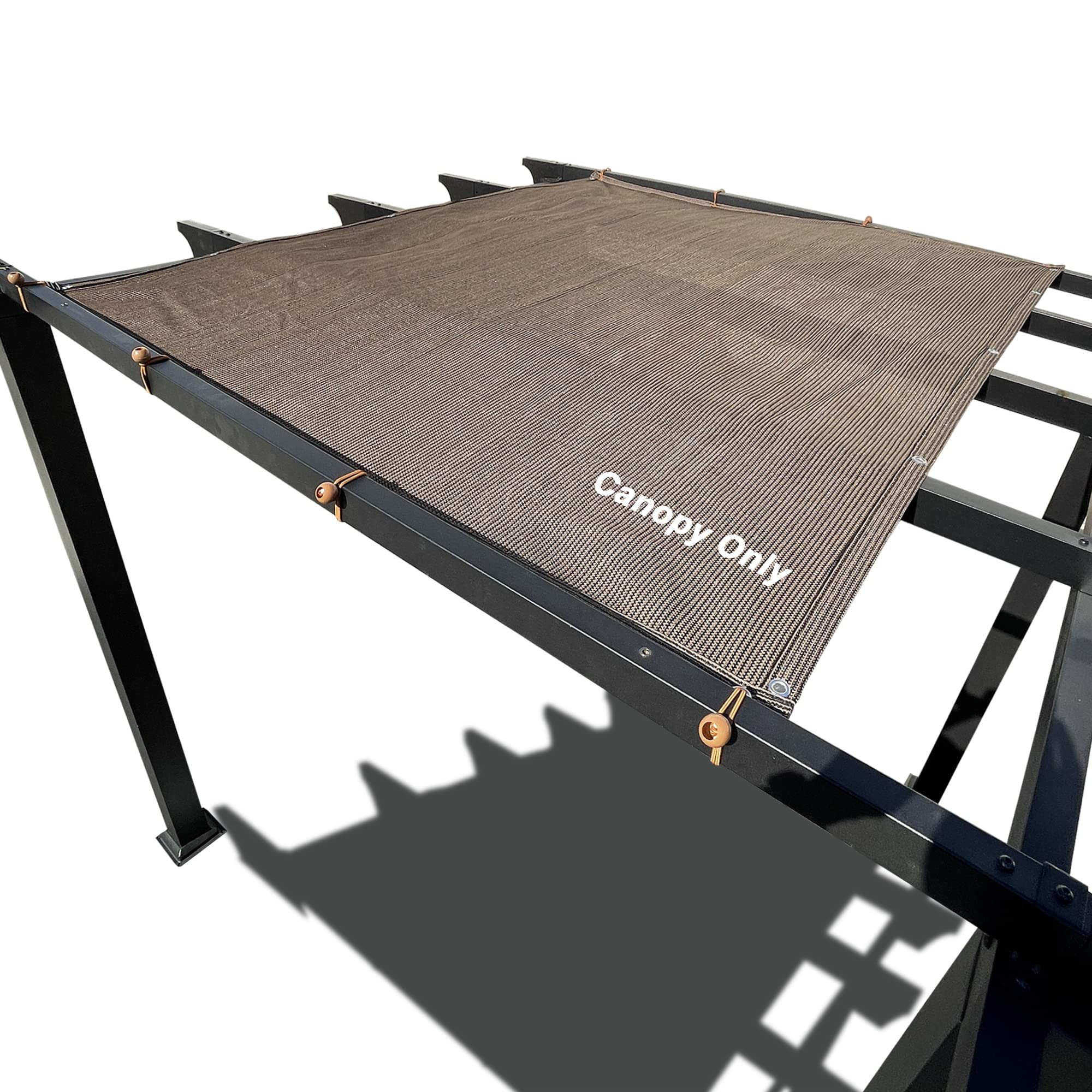 Alion Home 14' x 16' Brown HDPE Permeable Outdoor Pergola Sun Shade Cover with Grommets - Durable Patio Canopy for Backyard, Garden, and Poolside Shade Protection