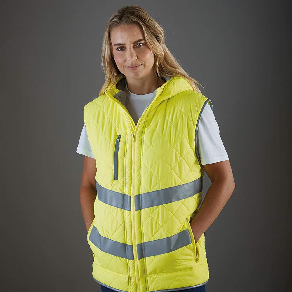 Yoko Unisex High Visibility Kensington Hooded Vest - Reflective Safety Wear for Adults | Perfect for Cycling, Running & Outdoor Work