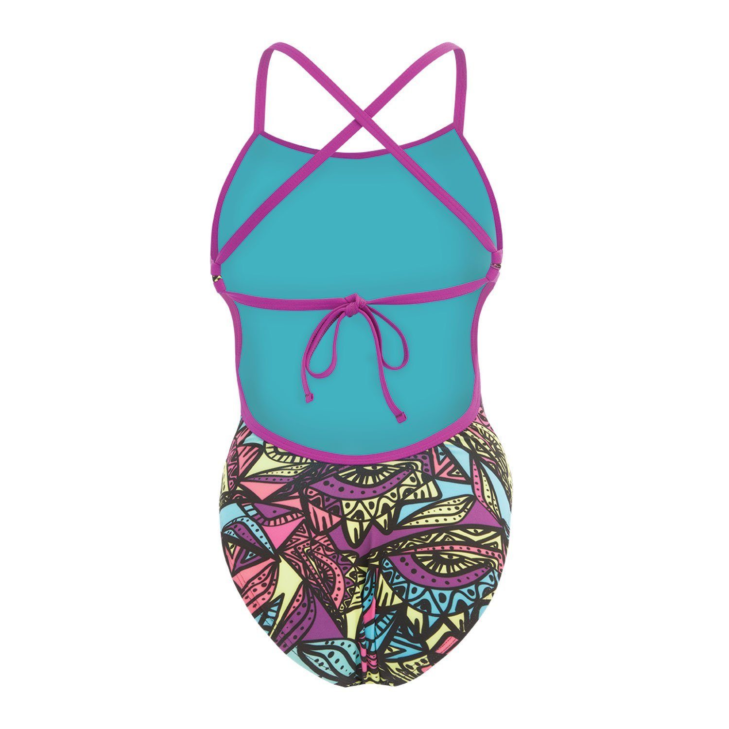 Dolfin Calypso Tie Back Girls Swimsuit - Stylish One-Piece Bathing Suit for Kids - Perfect for Pool, Beach & Summer Water Activities