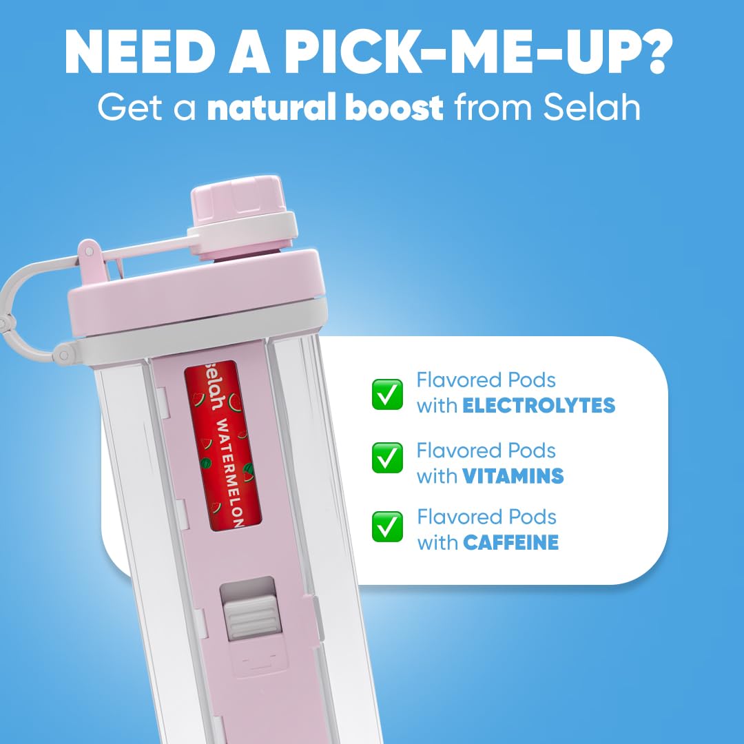 Selah Sugar-Free Vitamin Water Bottle - 20oz with Flavor Pods for Energy & Sports Drinks