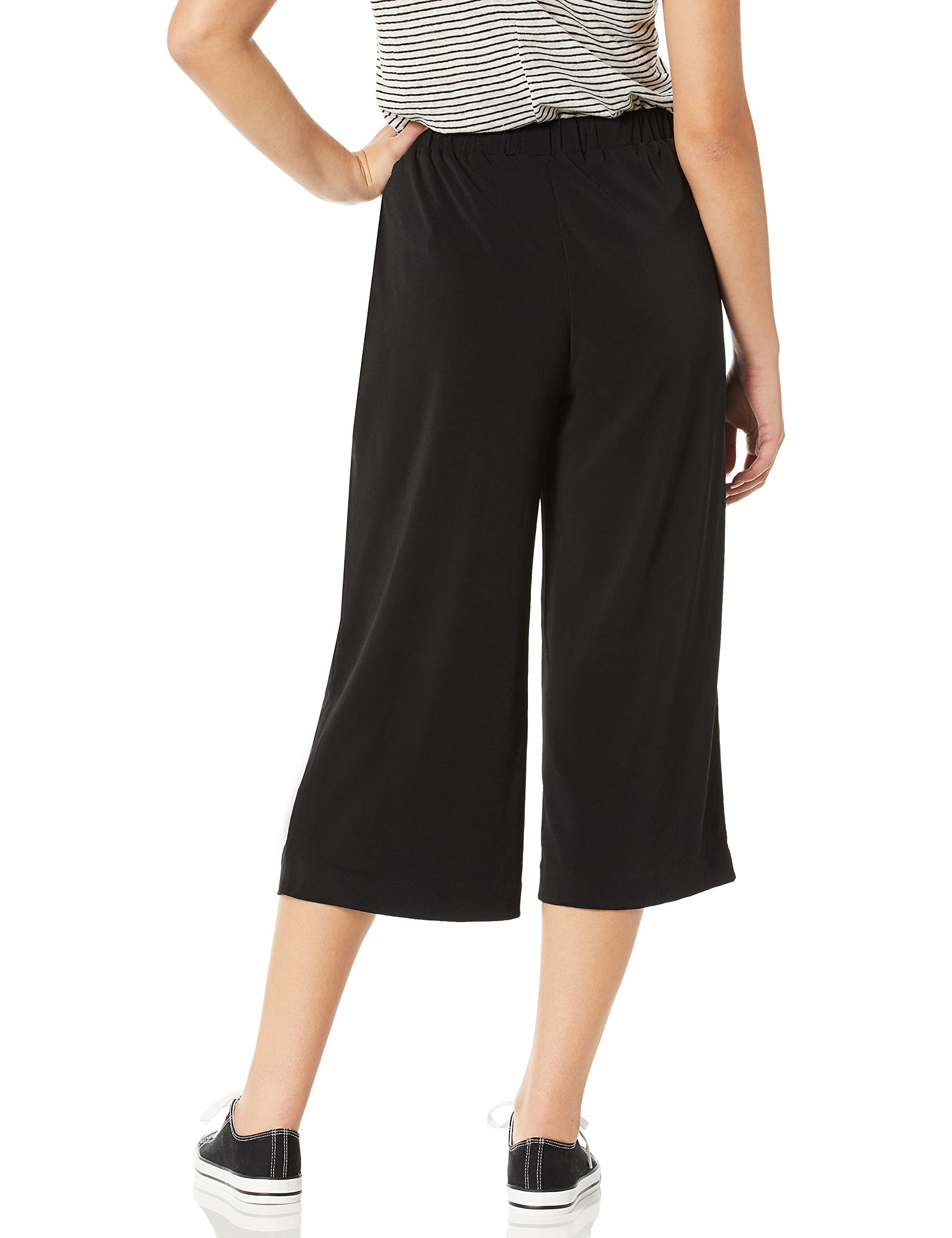 Women's High Waist Cropped Wide Leg Stretch Pants with Adjustable Belt - Comfortable Lounge Pants for Yoga, Workout & Casual Wear