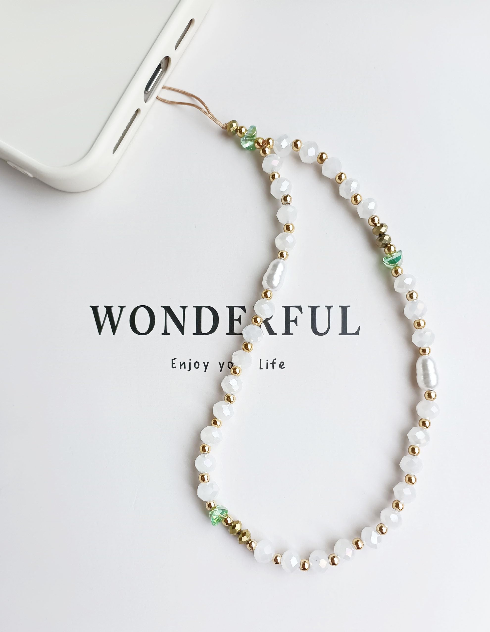 Handmade Beaded Phone Charm with Tether Tab Wrist Strap - Stylish Accessory for Phone Cases | Perfect for Keychains, Wristbands & Phone Protection