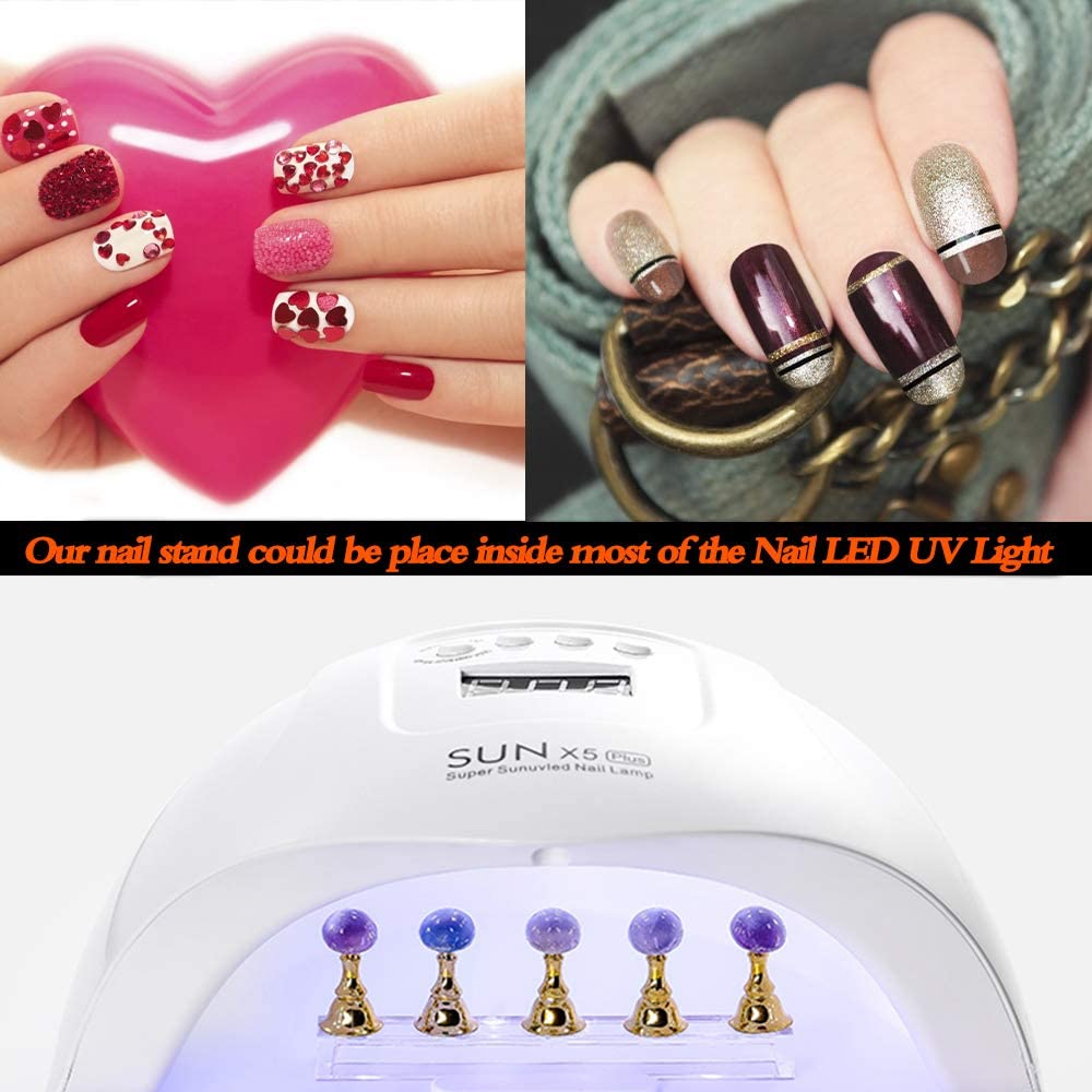 2-Piece Acrylic Nail Practice Stand Set with Magnetic Nail Tips - Reusable Adhesive Putty & Display Holder for Manicure Art - Perfect for Home Salon, Nail Tech Training & DIY Nail Art Practice