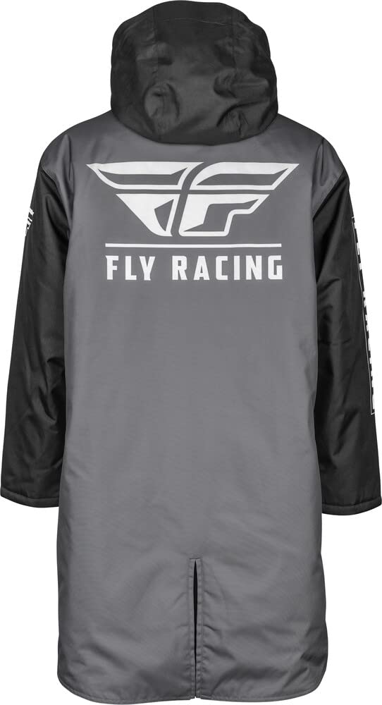 Fly Racing Pit Coat - Black/Grey One Size - Waterproof Windproof Motorcycle Jacket for Racing & Outdoor Sports
