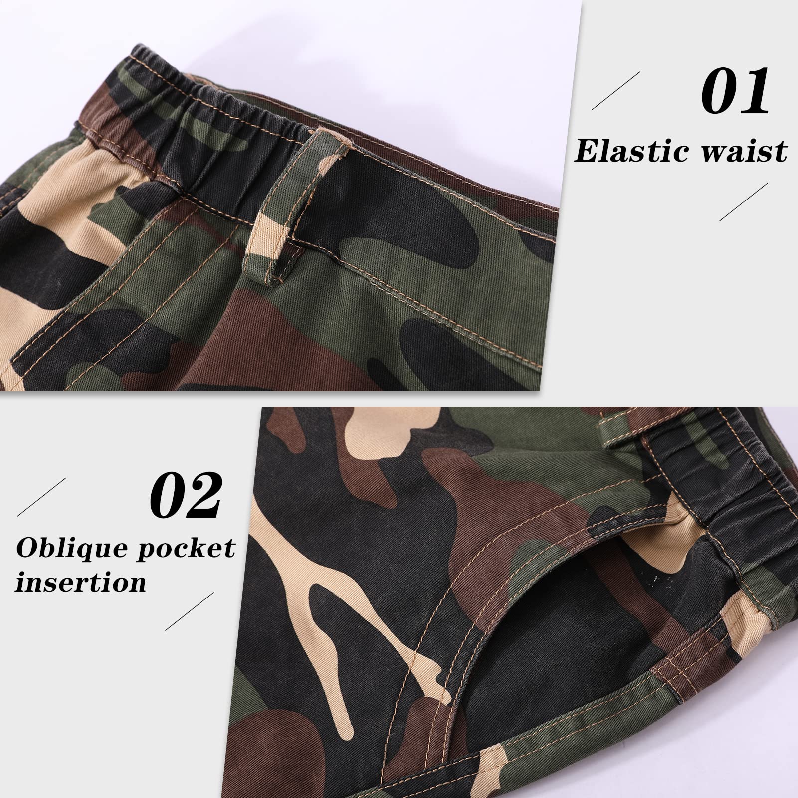 **Zeetoo Men's Camo Cargo Shorts - Classic Relaxed Fit Outdoor Shorts with Multi-Pockets | Hiking, Camping & Casual Wear**