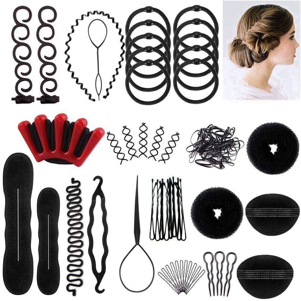 Professional Hair Styling Set - DIY Bun Maker & Spiral Braid Tool for Quick Hairstyles | Perfect for Parties, Weddings & Everyday Use