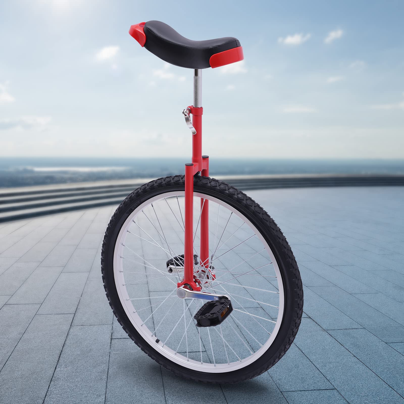 YIYIBYUS 24 Inch Wheel Unicycle for Adults & Teens - Adjustable Height Outdoor Exercise Bike with 2 Non-Slip Pedals - Perfect for Balance Training, Fitness Workouts & Commuting | Great for Park Rides, Gym Sessions & Daily Transportation