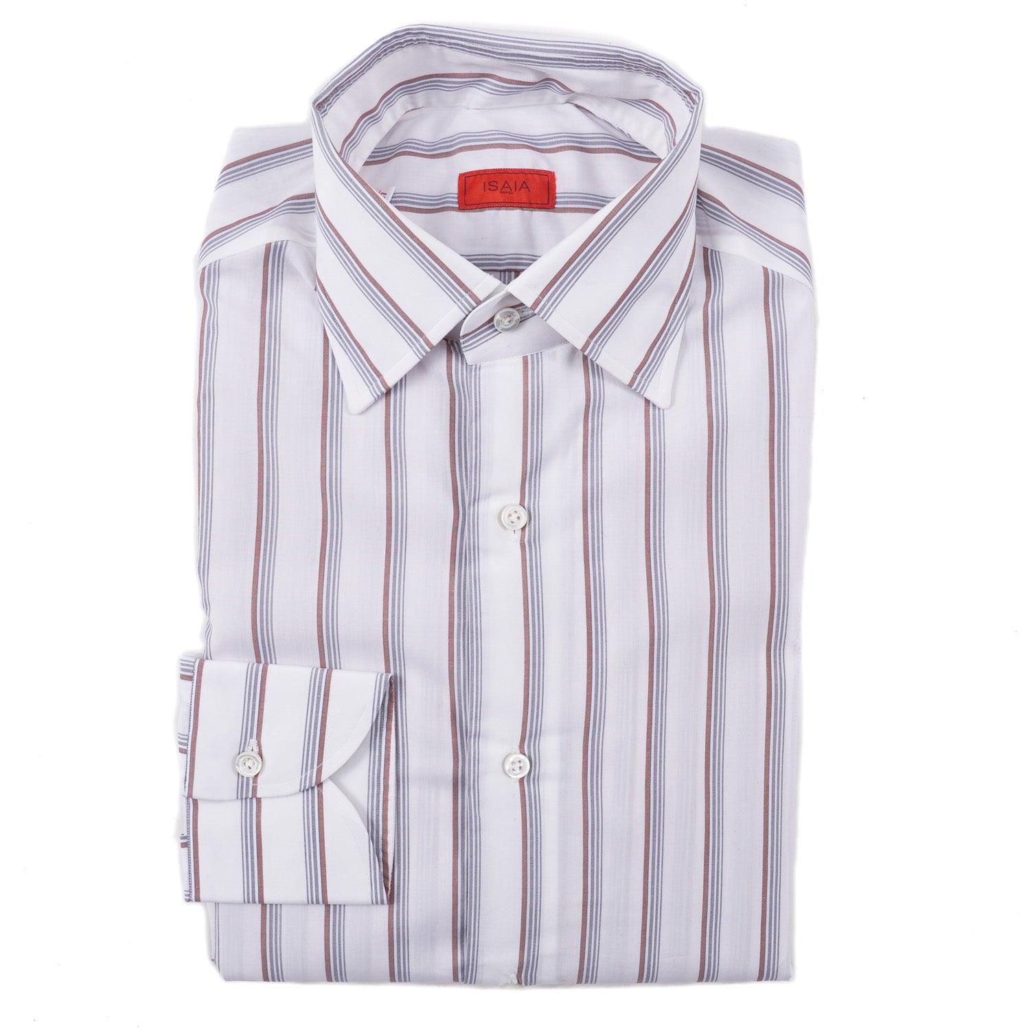Isaia Modern 'Mix Fit' Striped Cotton Dress Shirt for Men | Premium Slim Fit Business Casual Shirt | Perfect for Office, Weddings & Formal Events
