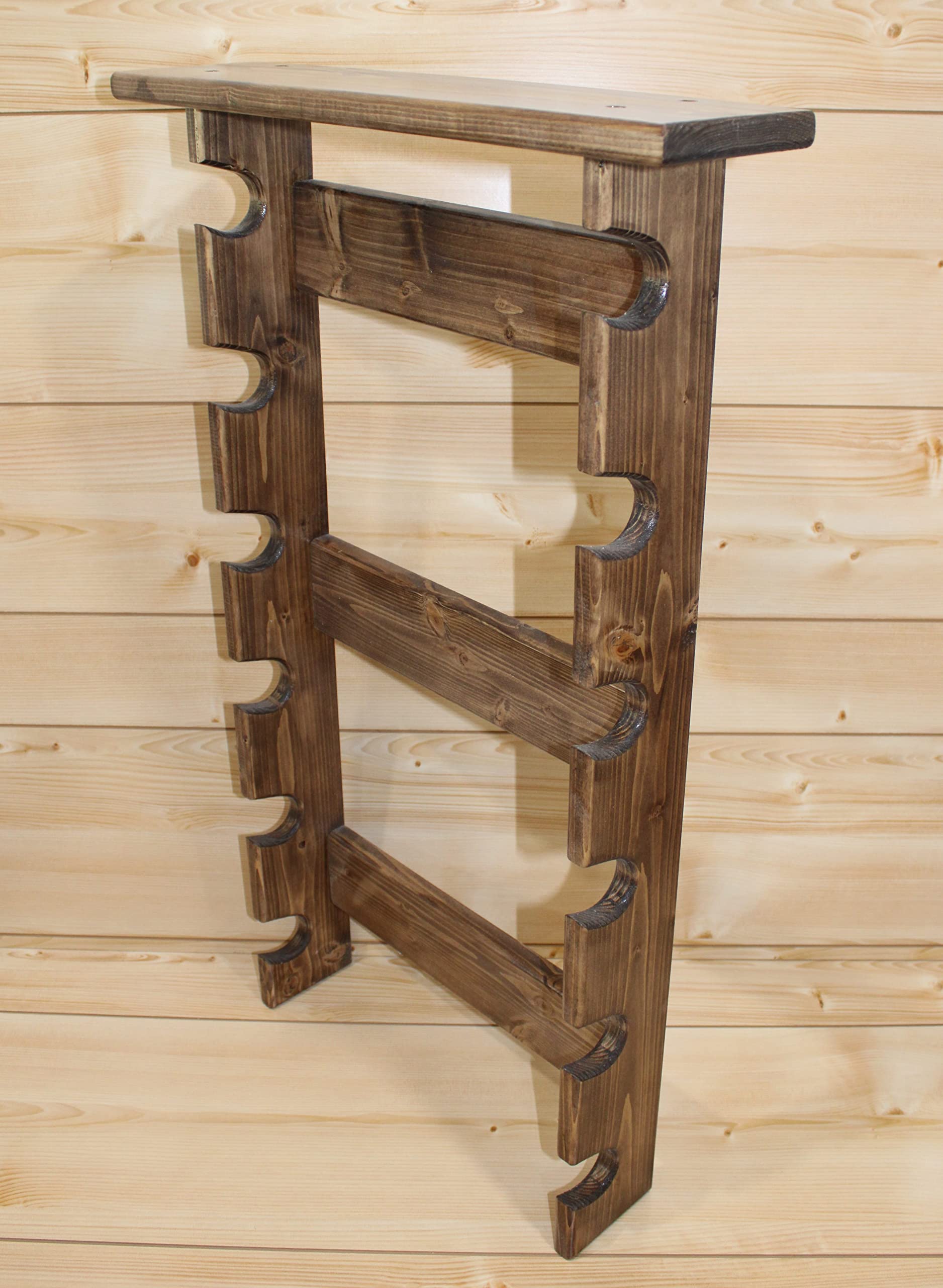 Provincial Style Rolling Pin Rack with Shelf - Wooden Rolling Pin Holder Organizer for 6 Pins - Kitchen Storage Solution for Baking Tools & Utensils - Perfect for Home Bakers & Professional Chefs