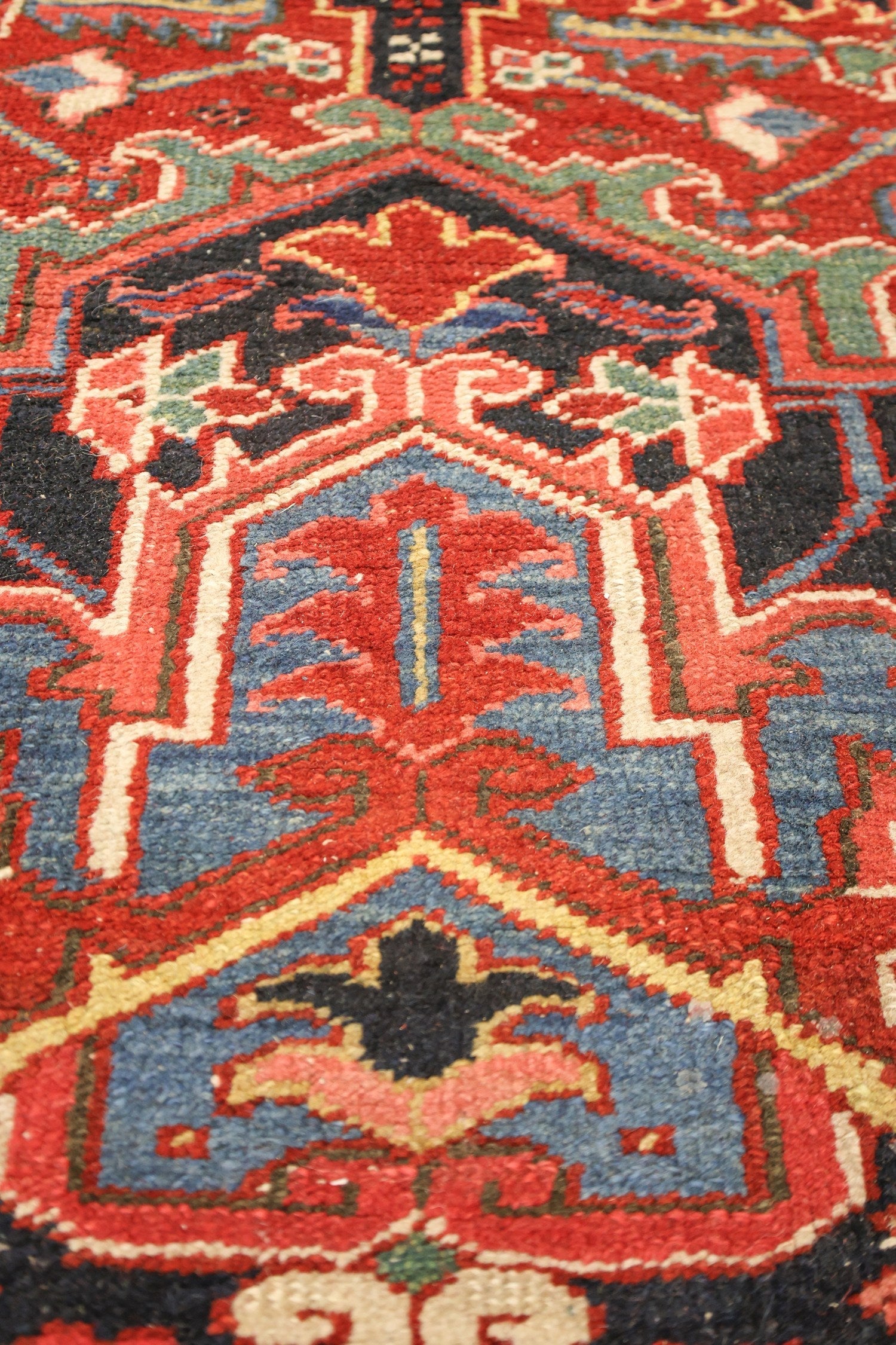 Antique Heriz Handwoven Tribal Rug - J75014 | Authentic Persian Carpet for Living Room, Bedroom & Home Decor