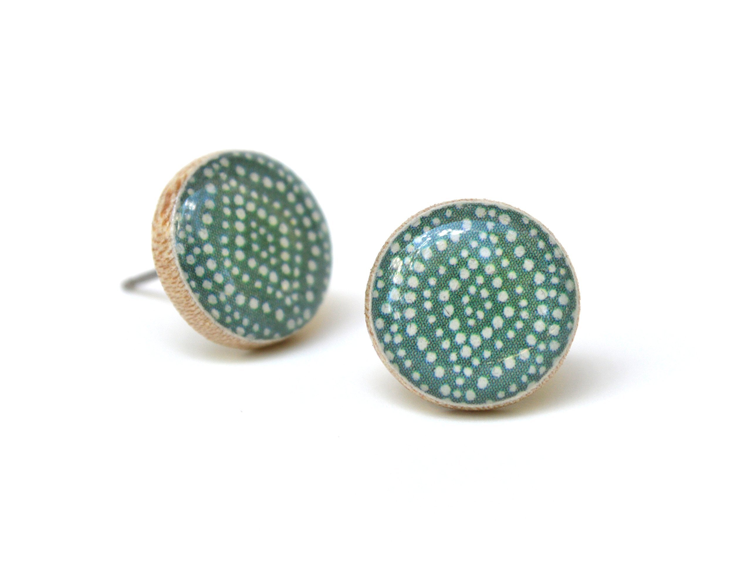 Bohemian Geometric Stud Earrings - Robins Egg Blue Wood Jewelry for Women | Boho Chic Accessories for Casual & Festival Outfits