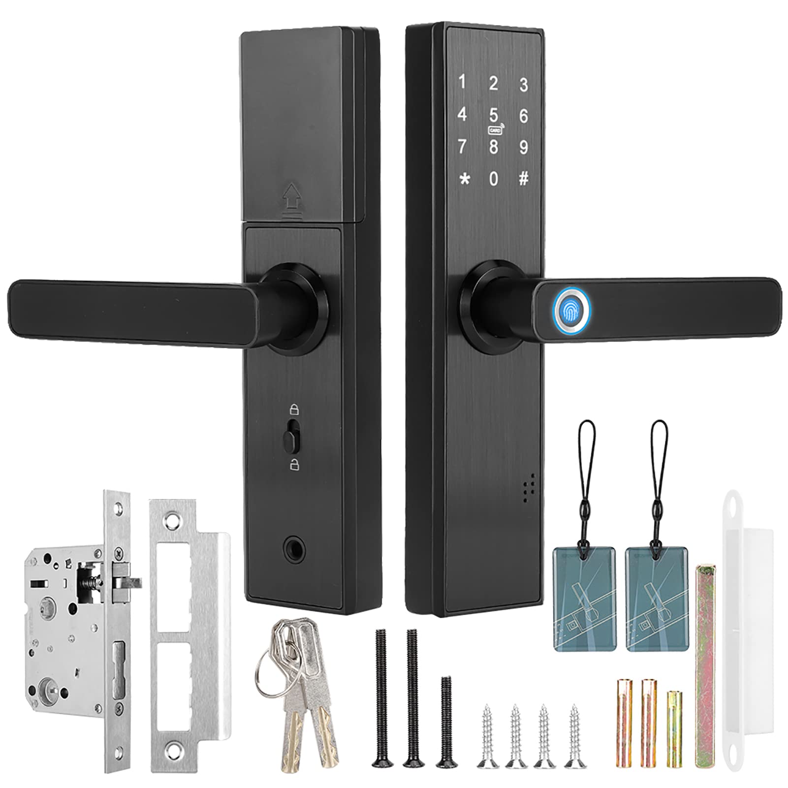 Arsor Smart Lock - Keyless Entry Door Lock with Touchscreen, Fingerprint, App, Code, IC Card & Backup Key | 300 User Codes | Biometric & Password Door Knob Keypad | Ideal for Homes, Hotels & Vacation Rentals | Secure Smart Home Access Control