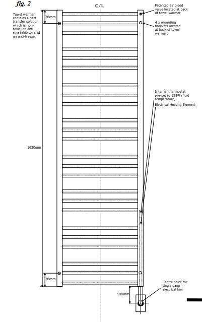 Tuzio Avento Hardwired or Plug-in Towel Warmer - 23.5