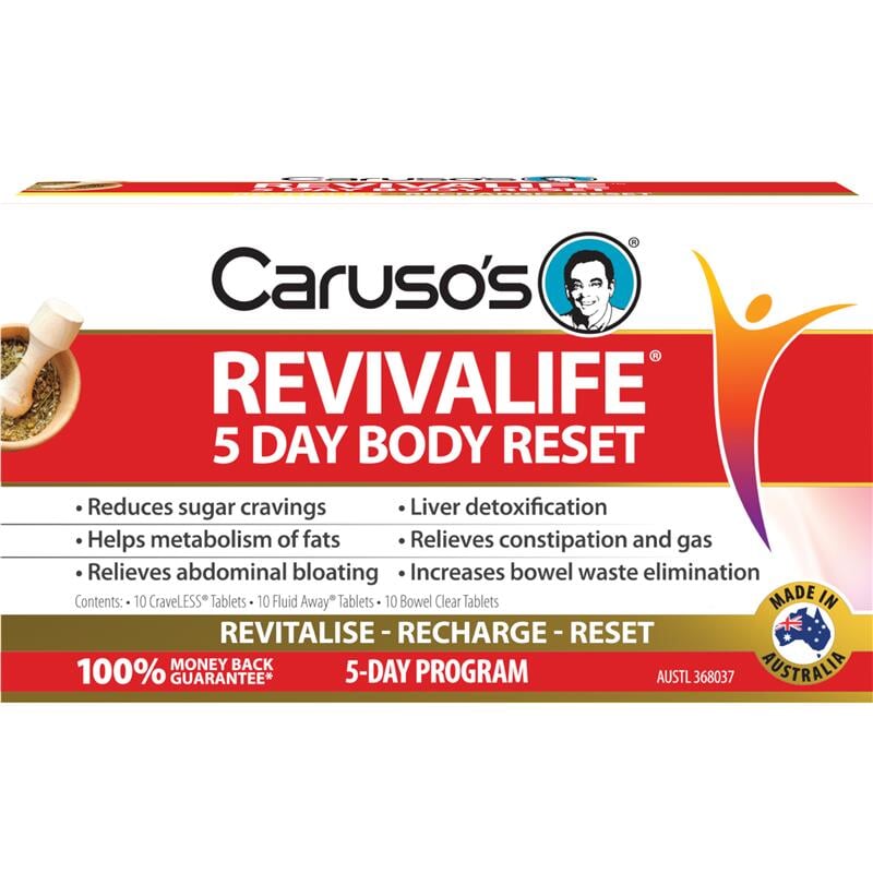 Caruso's Revivalife 5-Day Body Reset Program - Natural Detox & Weight Management Supplement | Boost Energy, Support Digestion | Perfect for Post-Holiday Cleanse & Wellness Routine