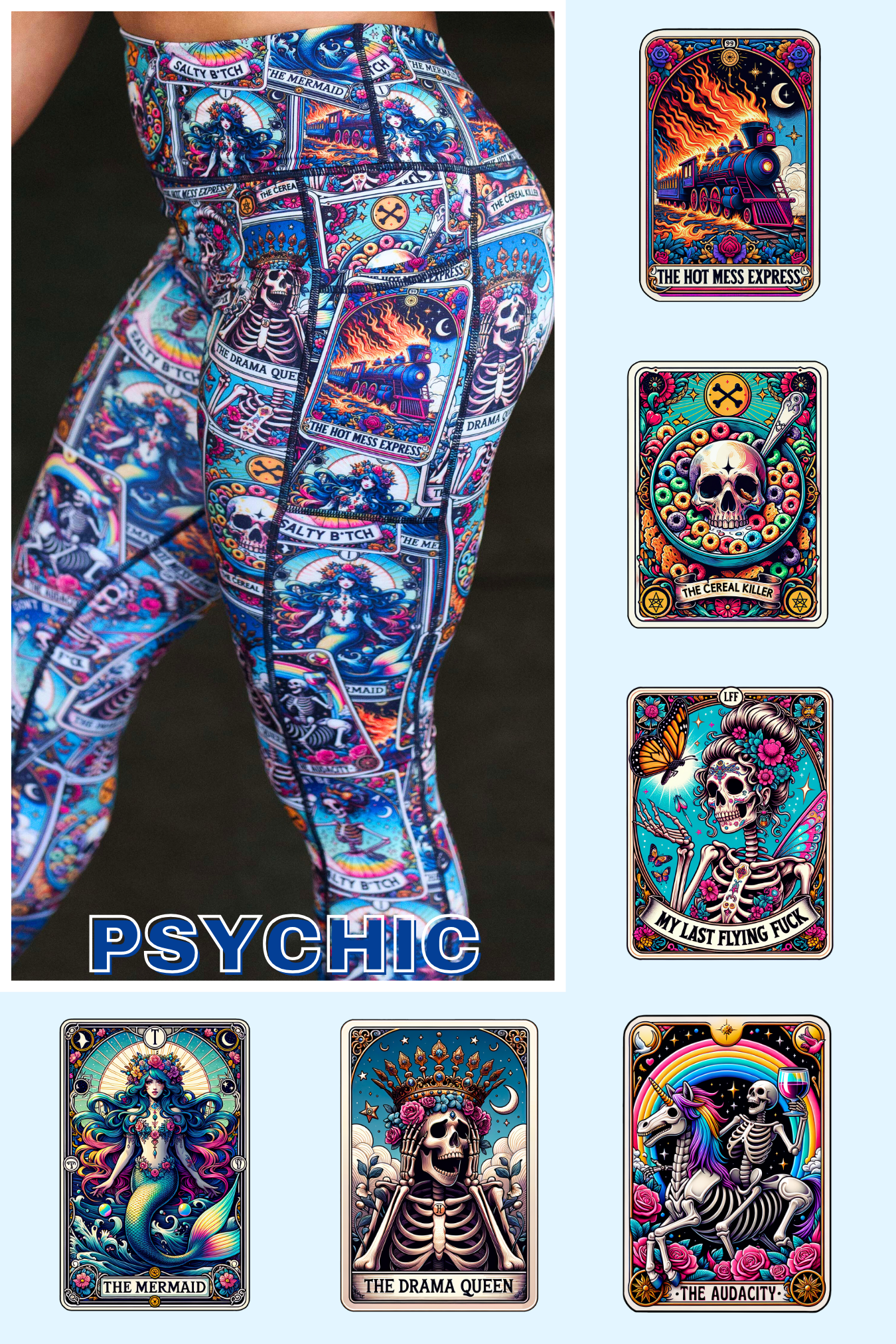Psychic Yoga Pants for Women - High Waisted Tummy Control Leggings with Pockets - Perfect for Yoga, Workout, Running & Lounge Wear