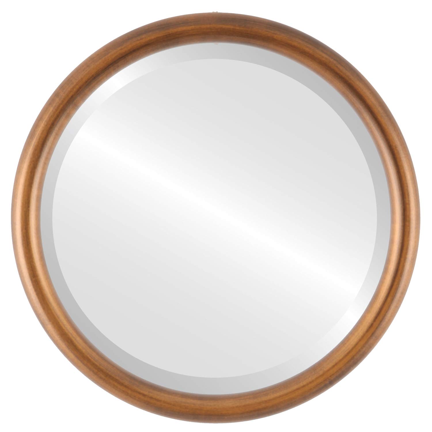Ovalcrest 20x20 Inch Round Wooden Beveled Wall Mirror - Sunset Gold Frame for Bathroom Vanity, Bedroom, Living Room & Hallway Decor | Perfect for Makeup, Home Staging & Interior Design