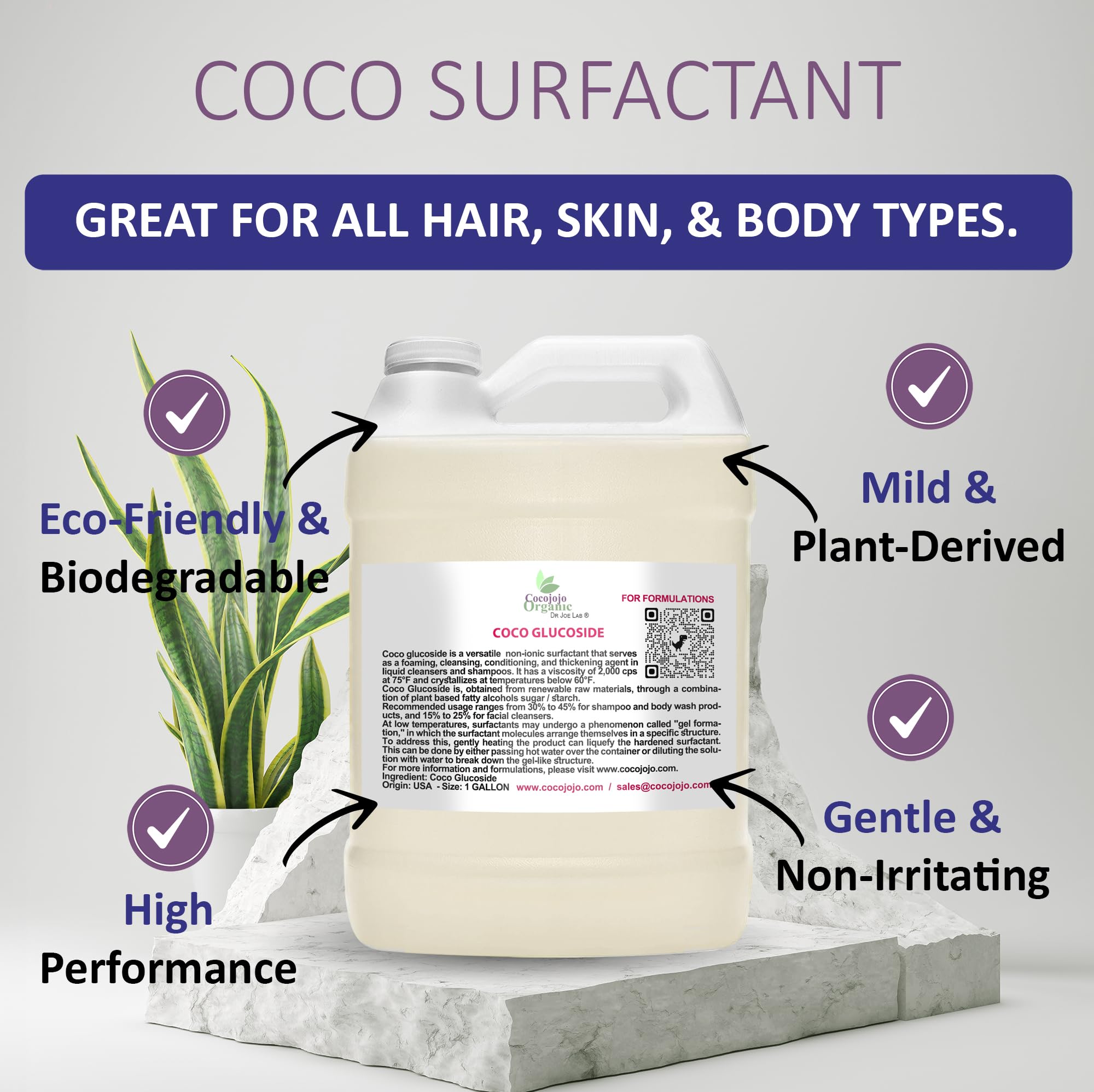 **Cocojojo Coco Glucoside Natural Surfactant - Plant-Based Soap Making Ingredient for DIY Shower Gel, Face Wash & Body Wash - Gentle & Eco-Friendly - 1 Gallon (Pack of 1) - Perfect for Homemade Skincare & Natural Cleaning Products**